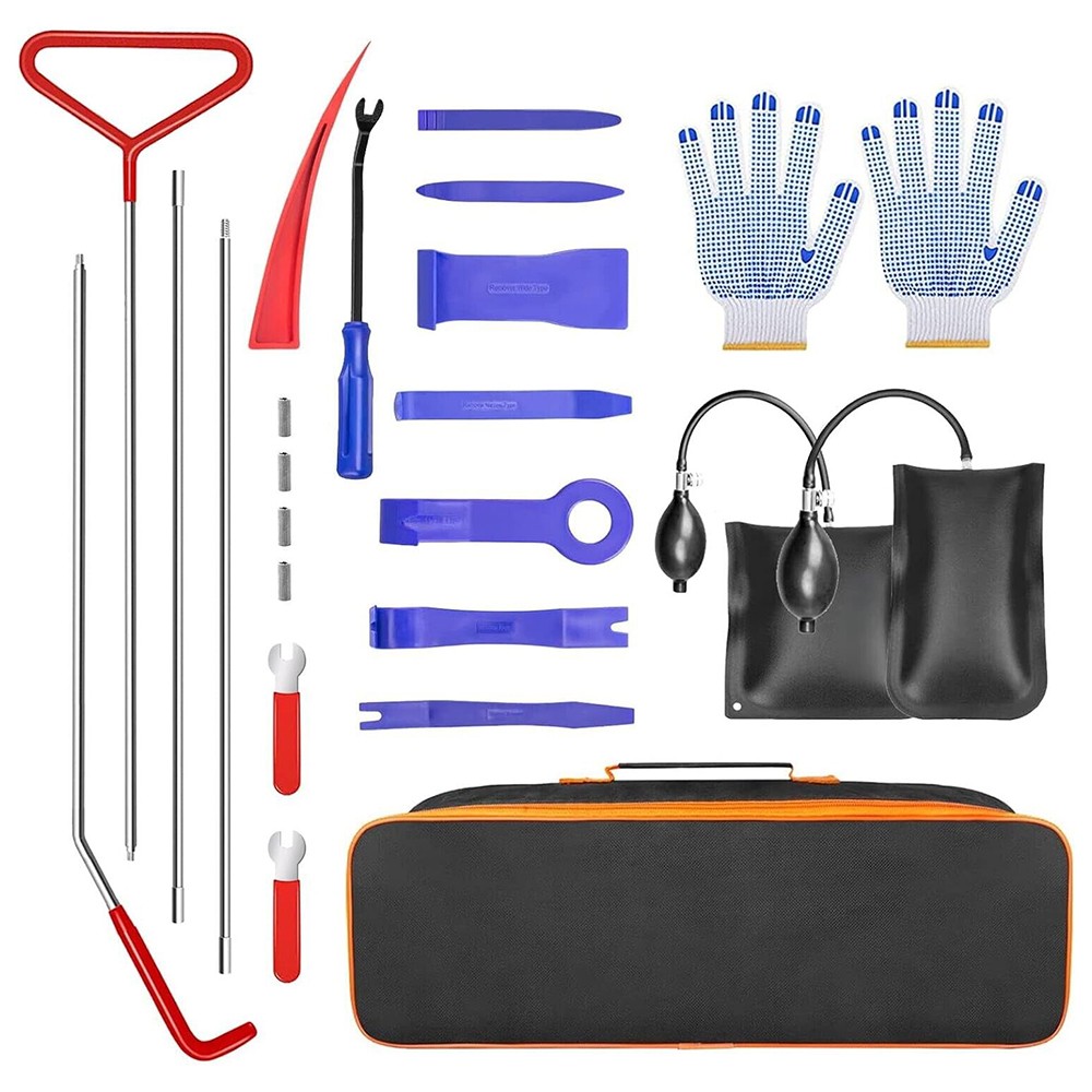 24Pcs Car Window Door Emergency Repair Tool Kits with Carry Bag