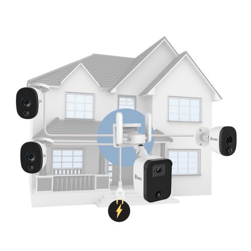 DVR Wired CCTV Security System with 4pcs 1080P Surveillance Camera With 64GB SD
