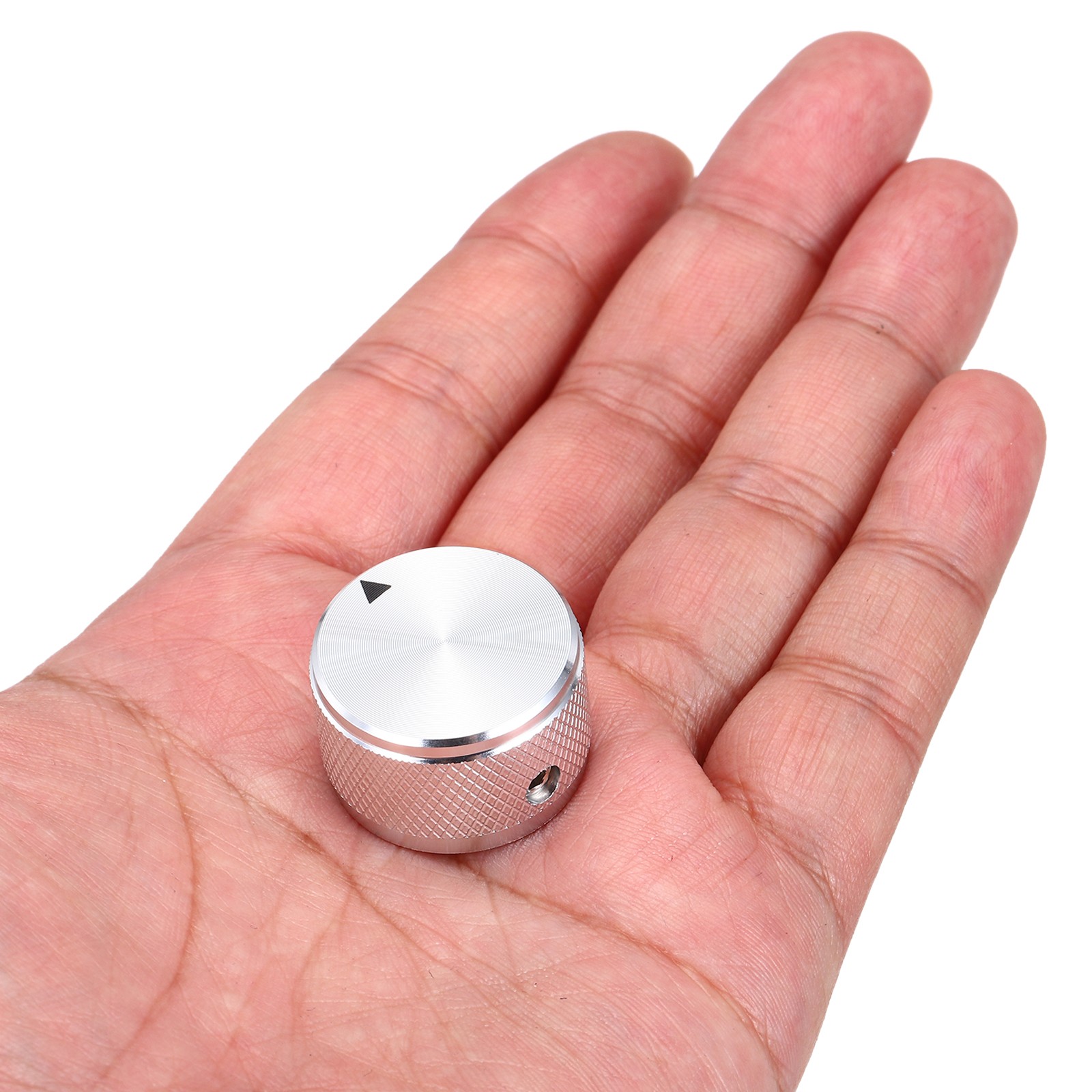 6 Pcs Aluminium Potentiometer Knobs, 1/4" (6mm), Diamond 5/8" Silver