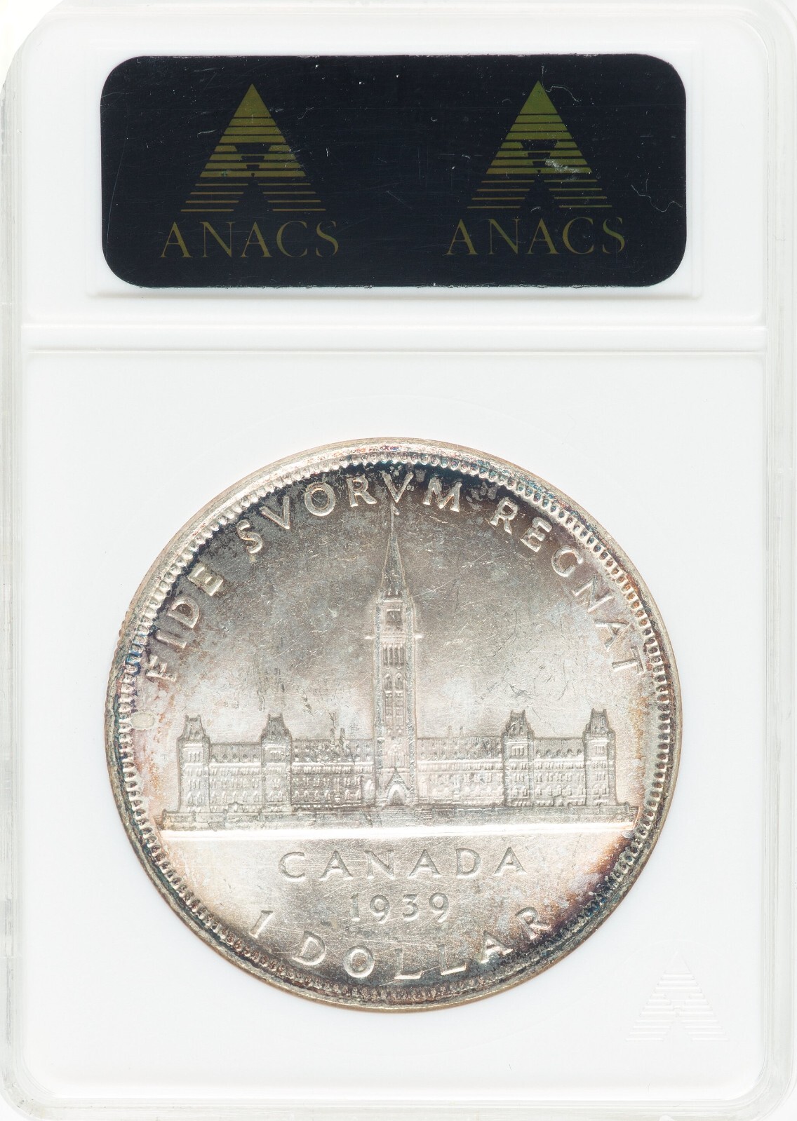 Canada 1939 Silver Dollar - ANACS MS-63 - ATTRACTIVE TONING!