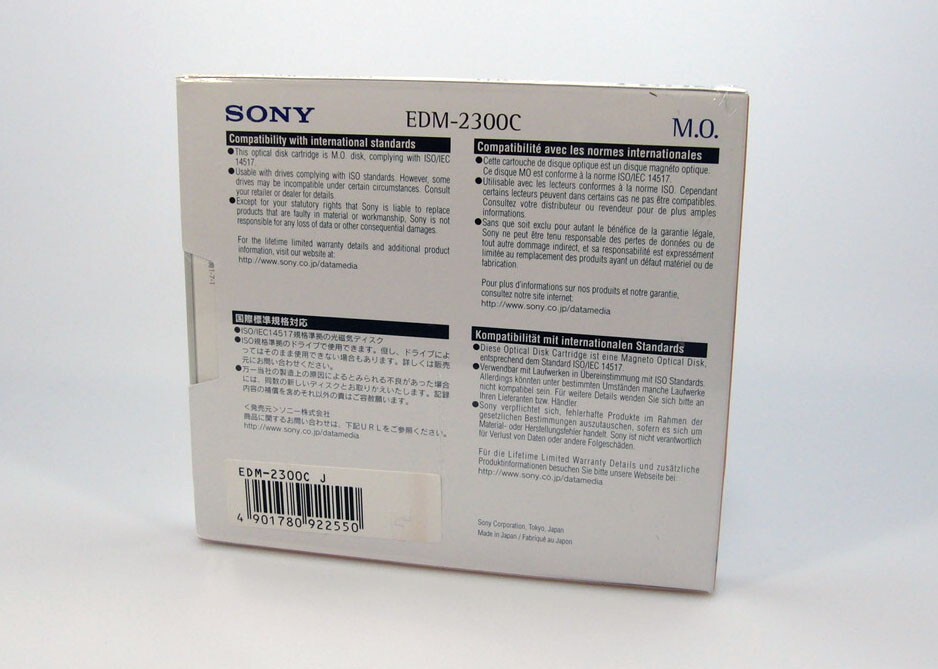 1x Unopened Sony 5.25inch 2.3GB Rewritable MO Disk / EDM-2300C