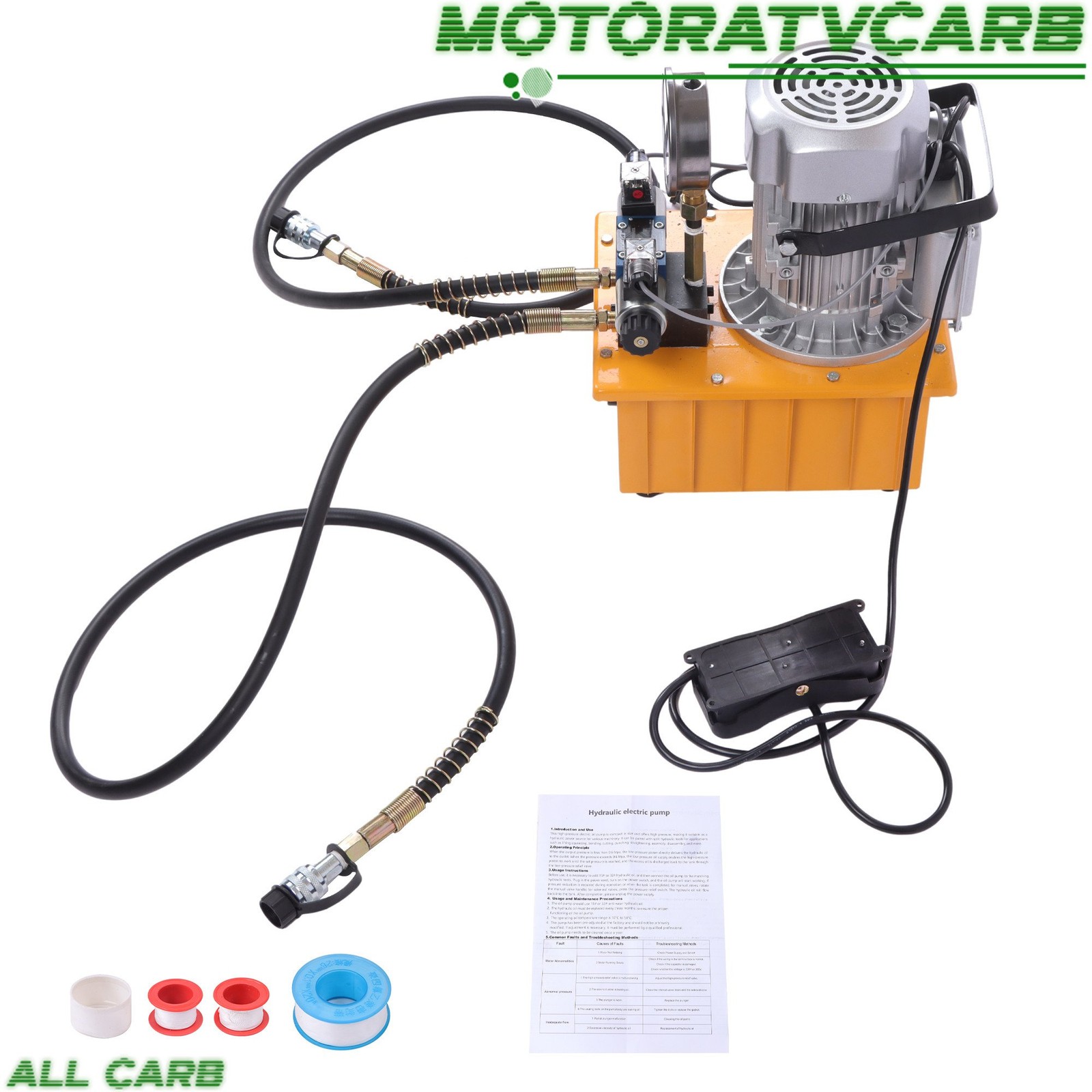 ALL-CARB 10000 PSI 750W 110V Electric Hydraulic Pump, 8L for Punching/Bending