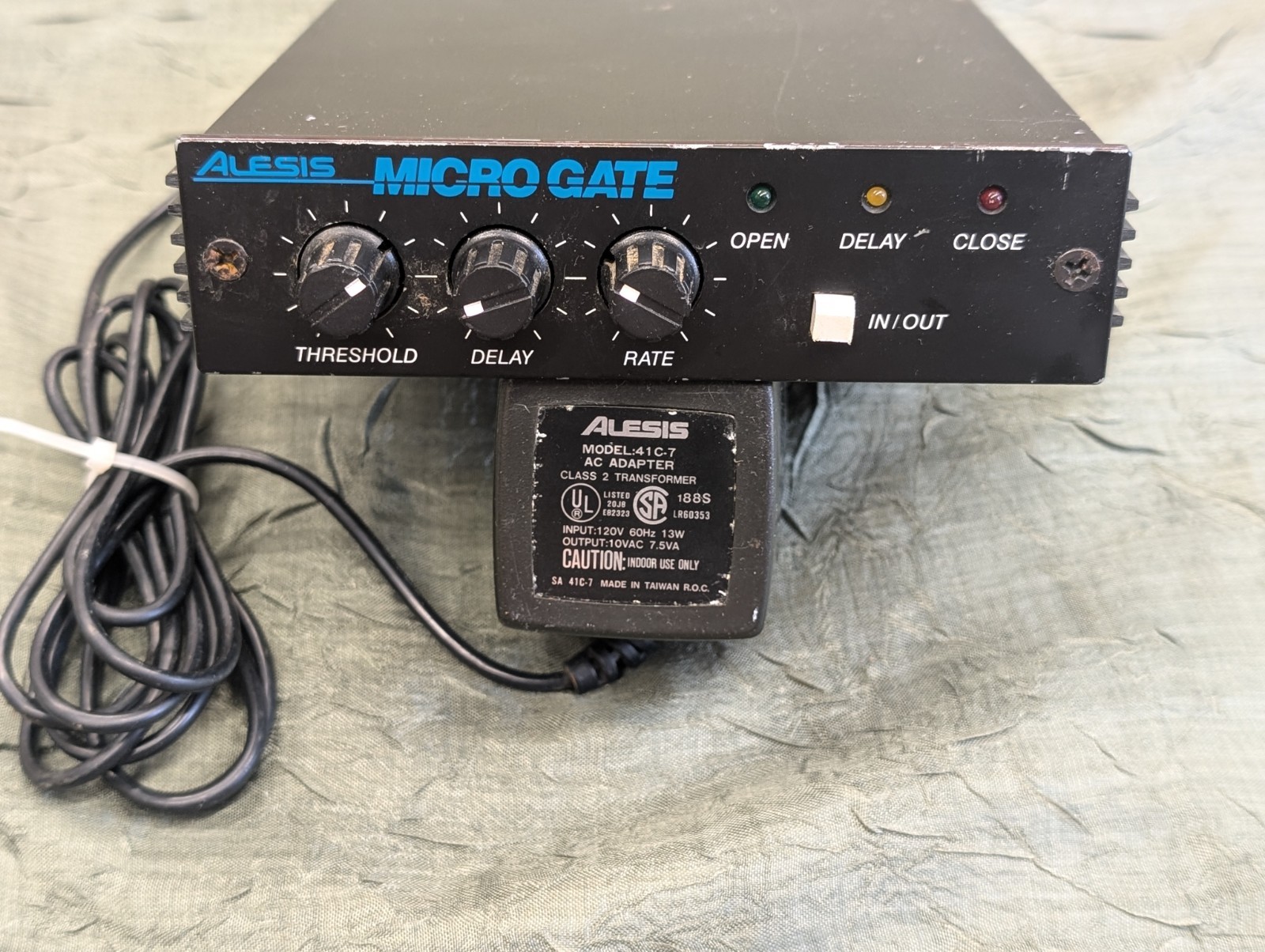 Vintage Alesis Micro Gate & Power Supply 1/3 Rack Working Tested USA