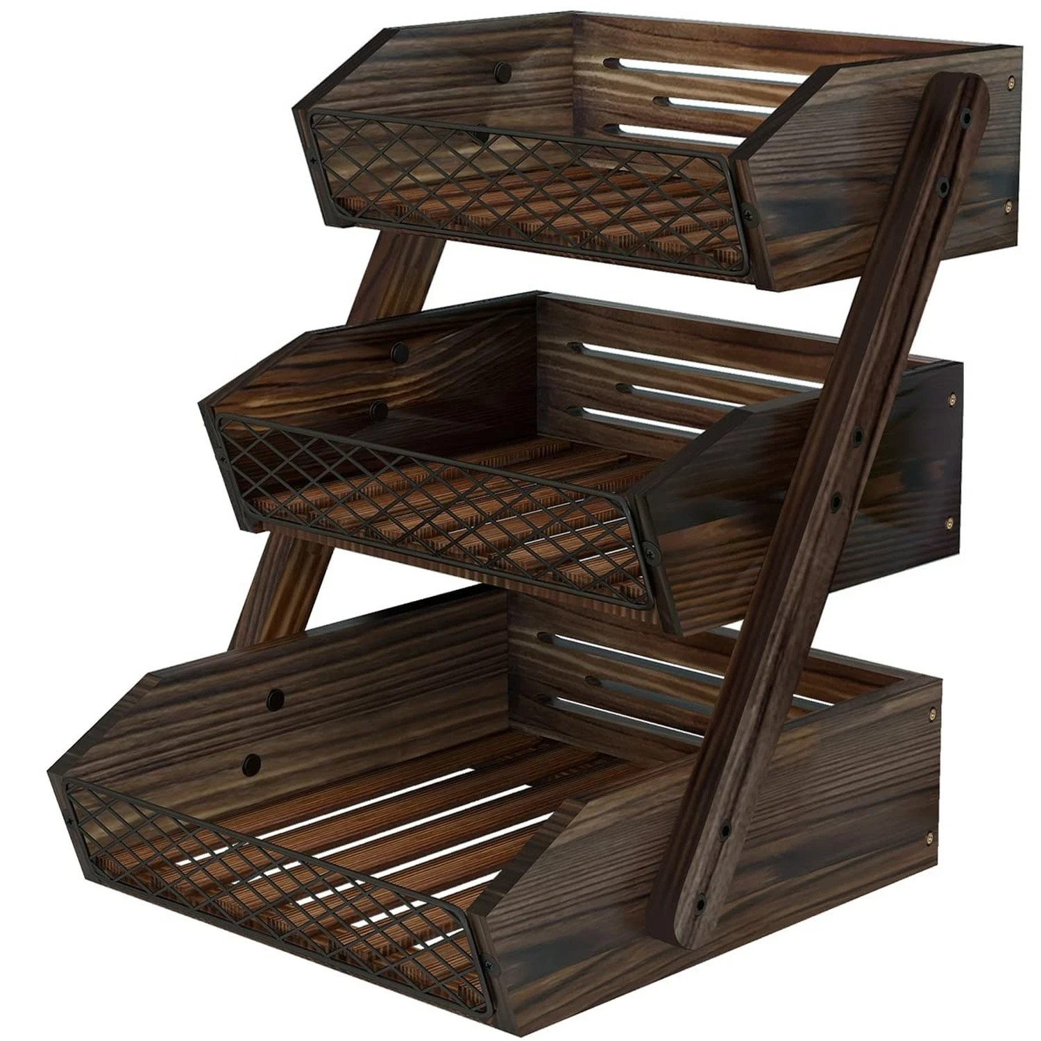 Dorhors Fruit Basket for Kitchen, 3 Tier Fruit Bowl for Kitchen Counter,Woode...