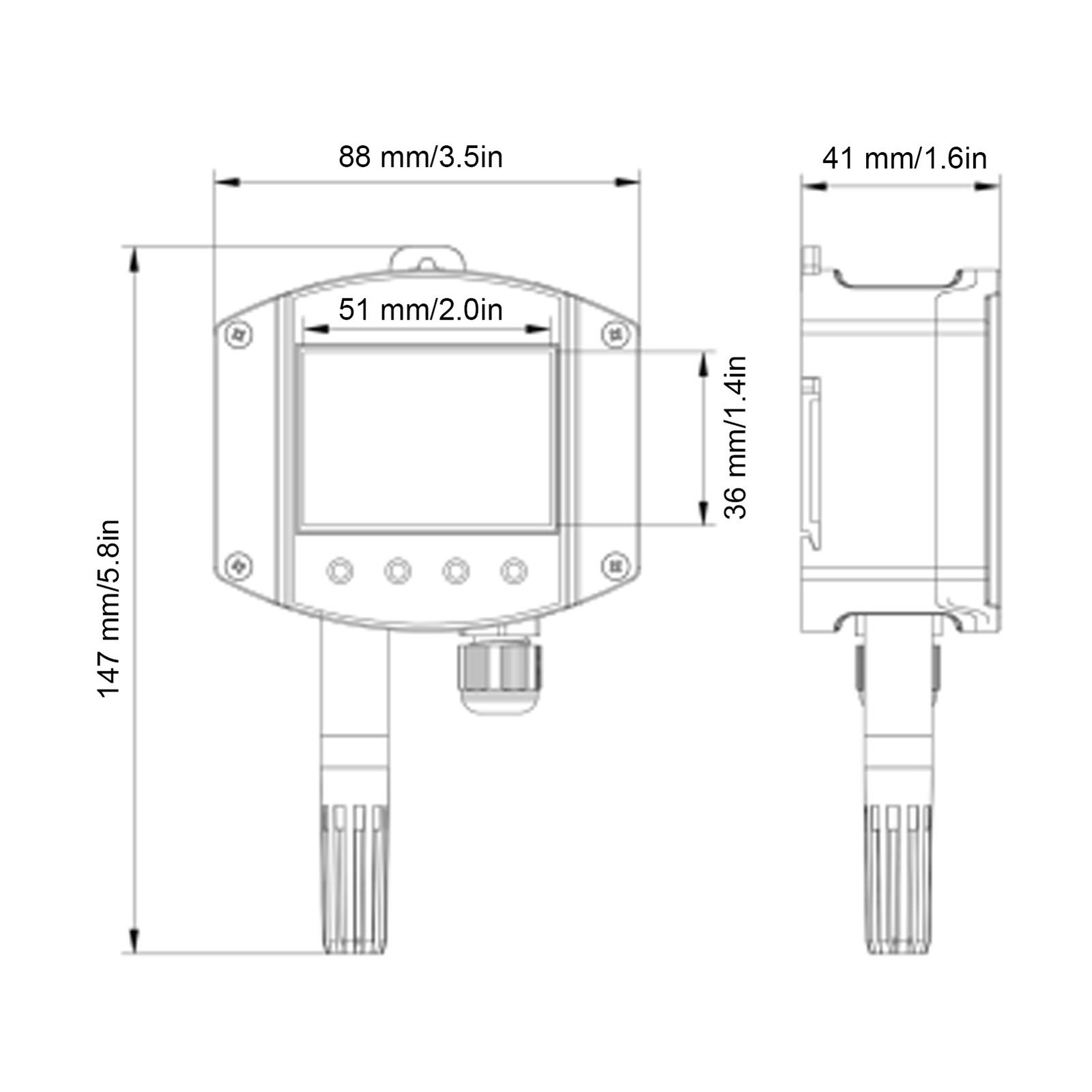 High Accuracy Temperature Meter LCD Display 4-20mA For Industrial Use