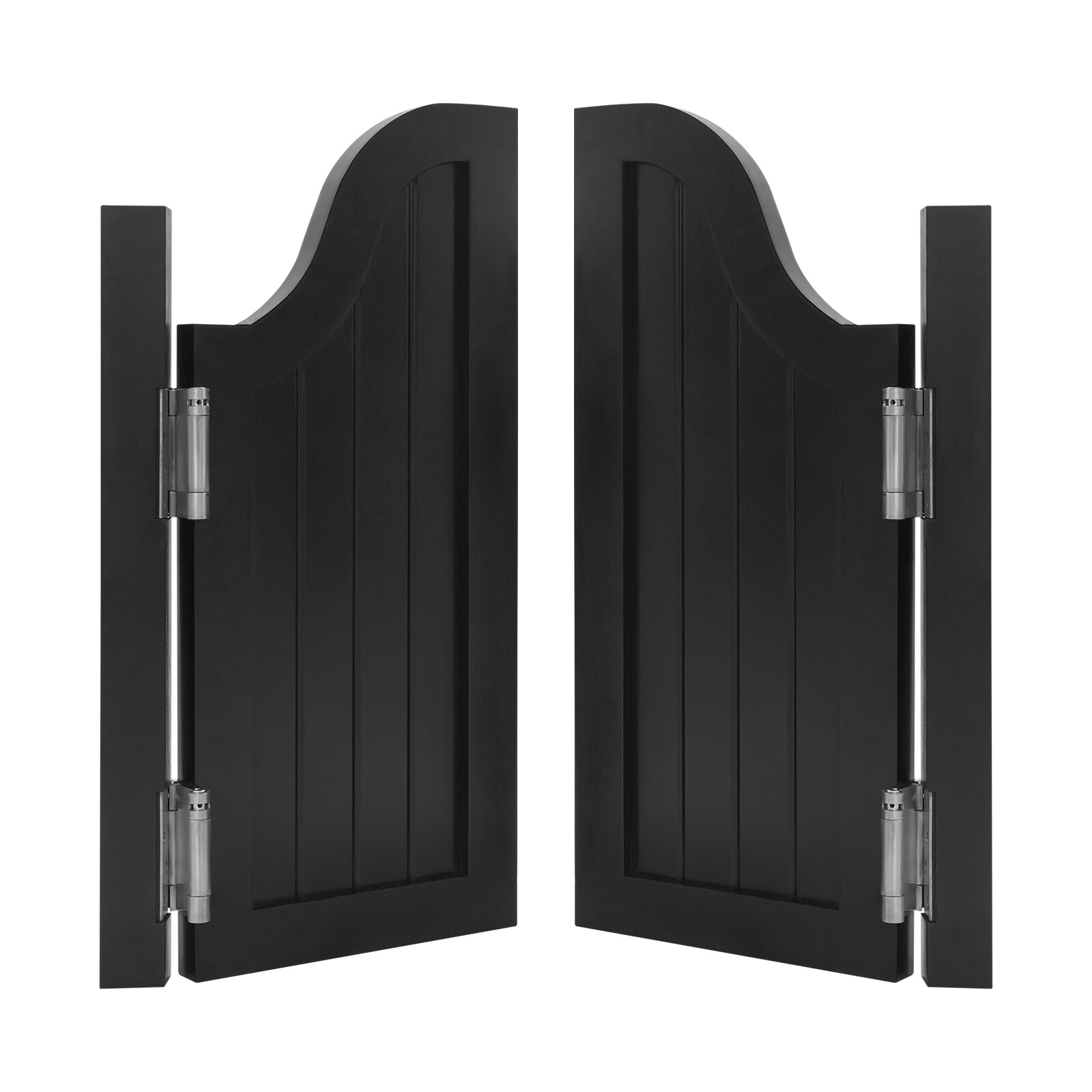 Modern Swing Solid Wood Door Vertical Stripe Partition Door 70x70cm Black