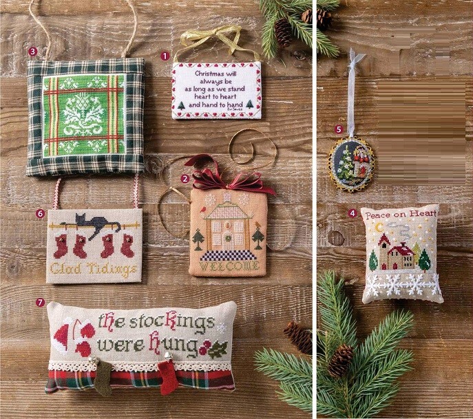 HOME FOR THE HOLIDAYS ORNAMENTS CROSS STITCH PATTERN ONLY      YD EU