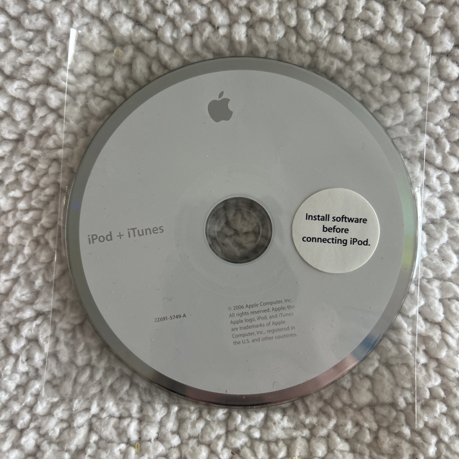 2006 APPLE iPod + iTunes Installation Software CD - Fast Shipping