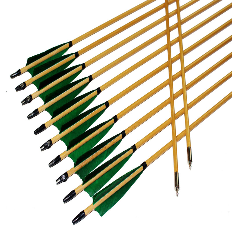 Ttfly Fletching Ttad Ttfly Fletching 12Pk 32 Inch Traditional Wooden Arrows