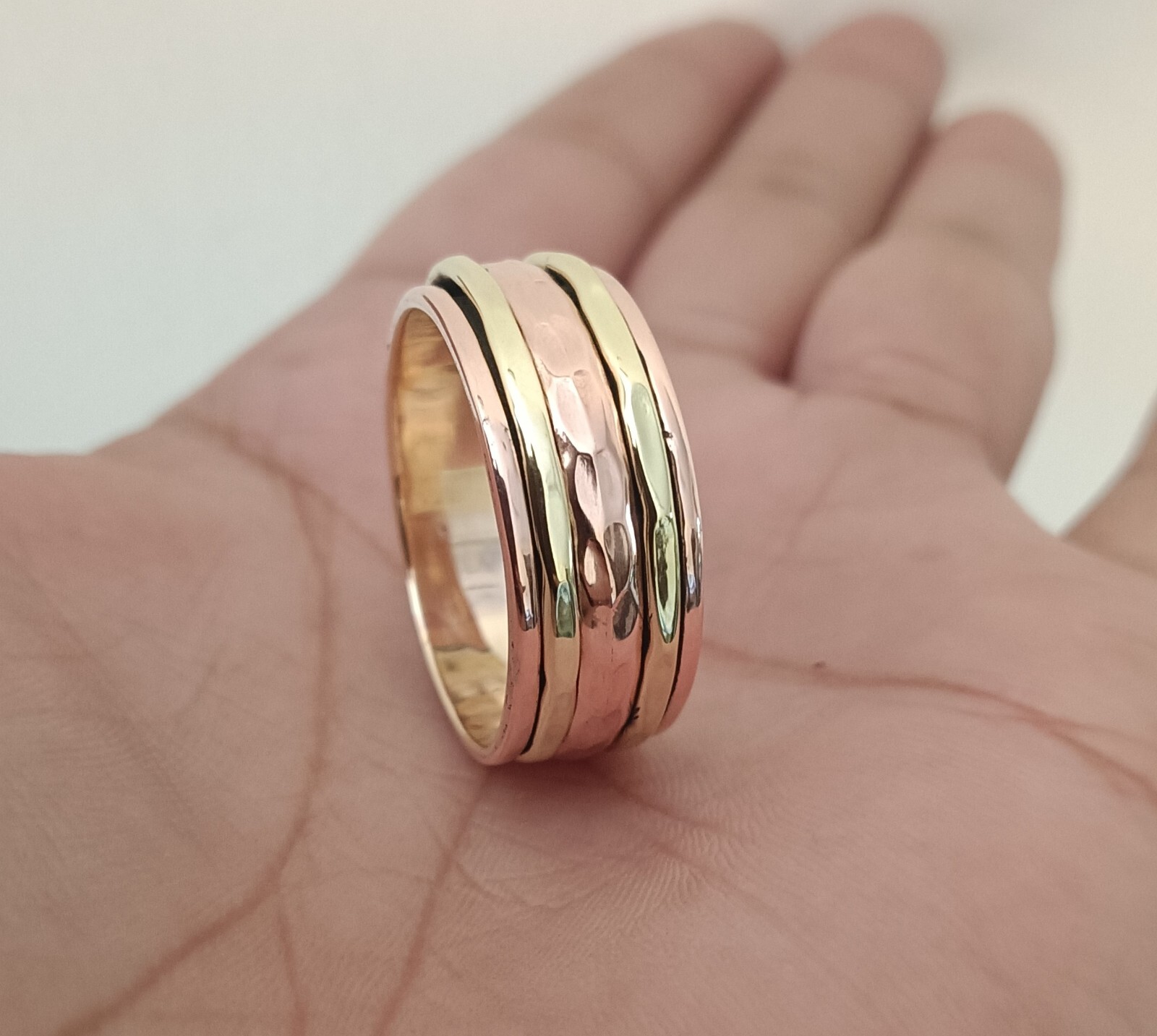 Solid 100% Pure Copper Spinner Band Ring Handmade Boho Thumb Ring All Size SR636