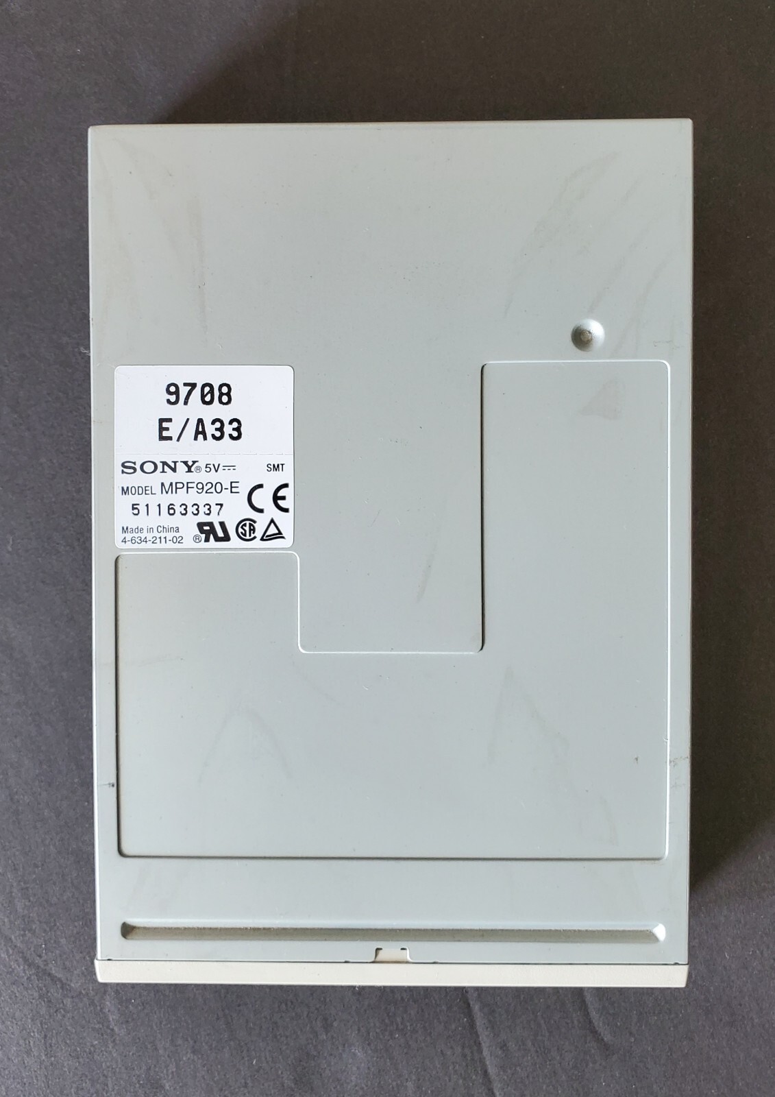 Sony MPF920-E|9708 E/A33 | 1.44MB Floppy Internal Floppy Disk Drive Beige|Tested