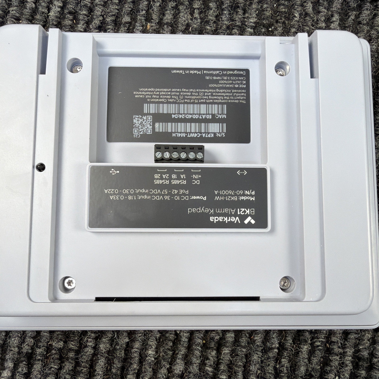 Verkada BK21 Alarm Keypad