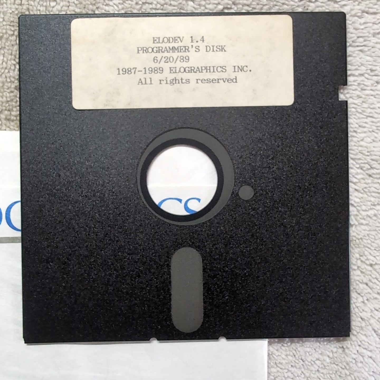 Elodev 1.4 Programmer's Disk 1989 Elographics PC MS-DOS 5.25" Floppy