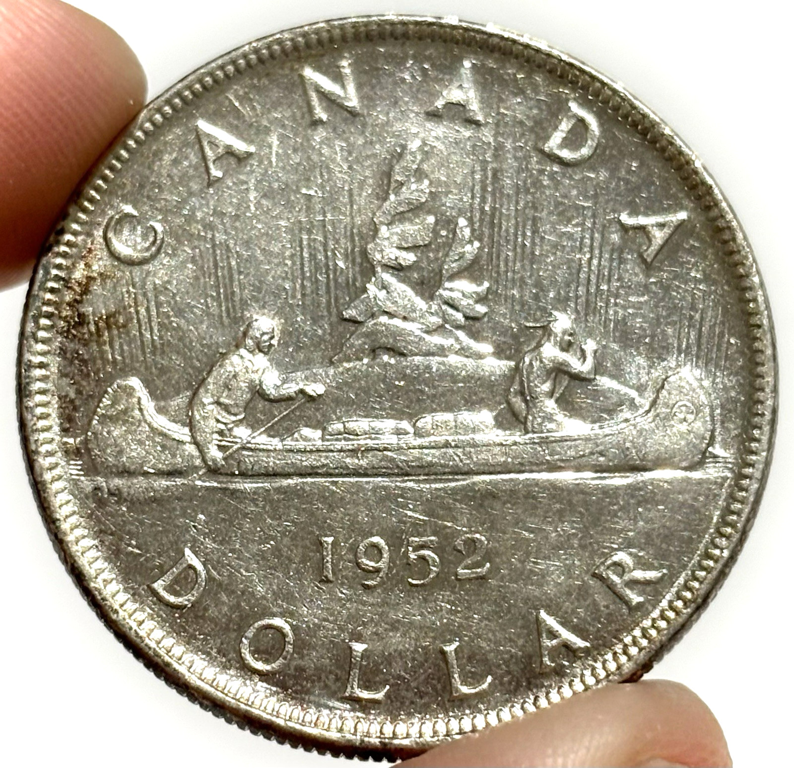 1952 Canada Silver $1 Dollar Voyageur King George VI Coin