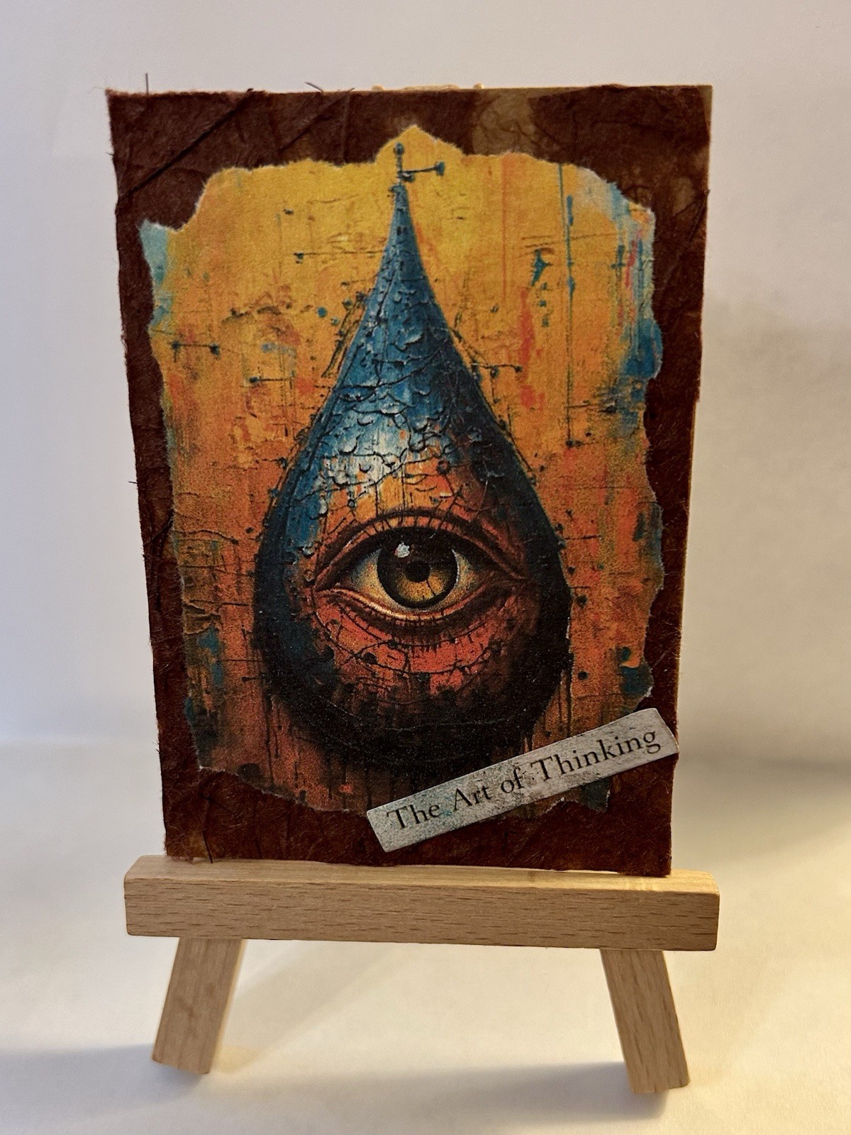 ACEO Art Card/Collage Abstract -tear Drop/eye