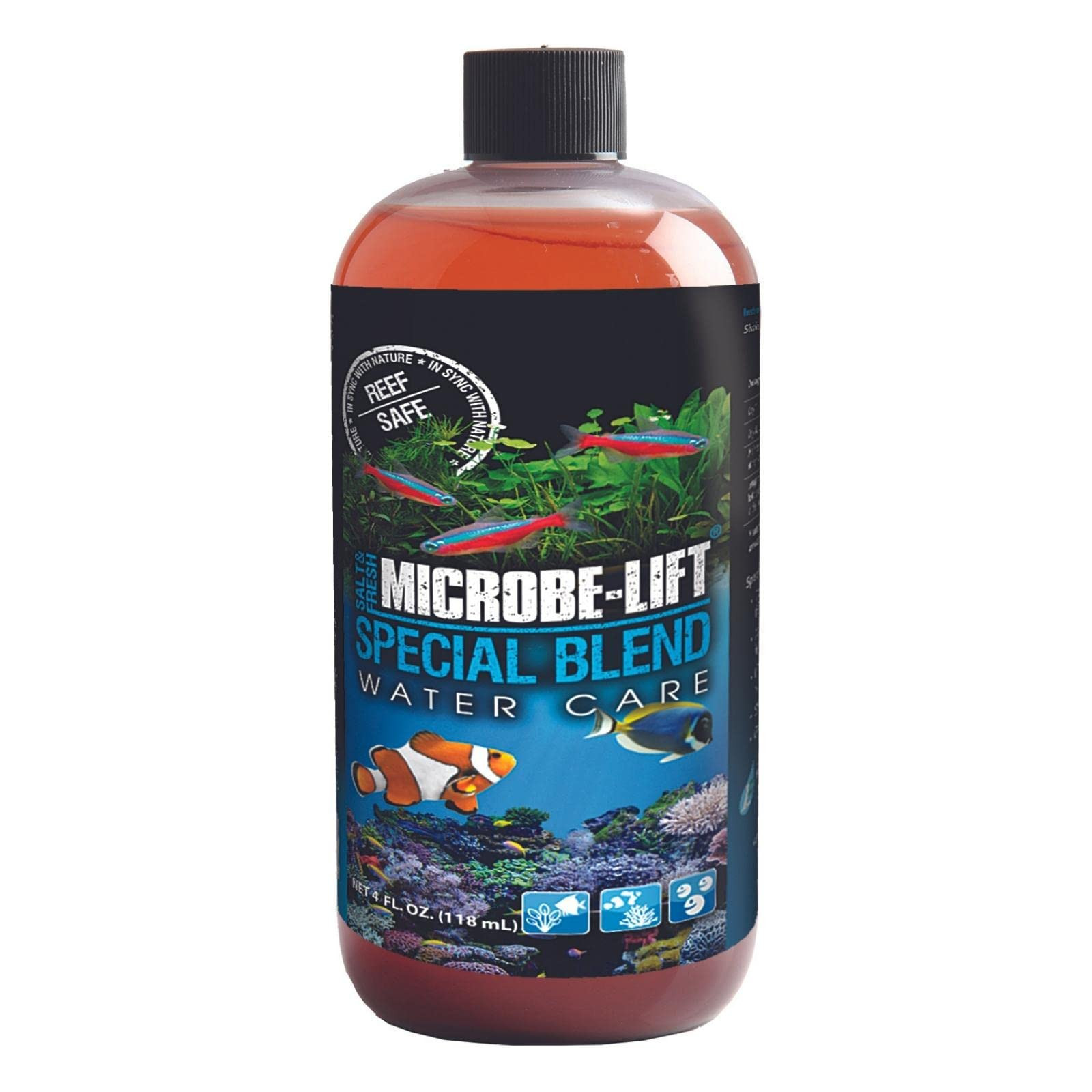 MicrobeLift Special Blend Aquarium Water Treatment 4 Ounces Fresh Saltwater Safe