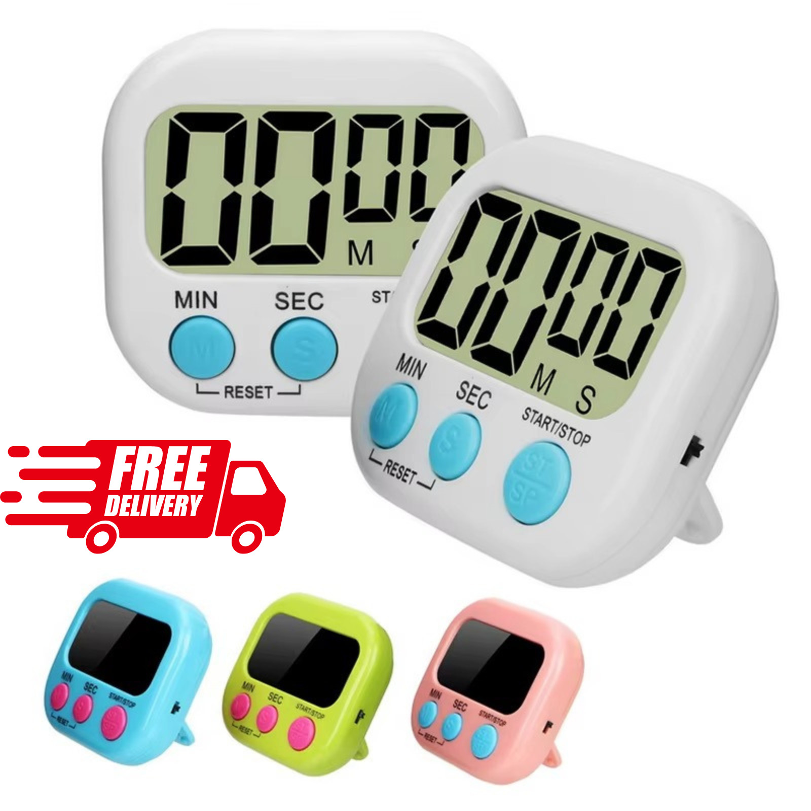 Large LCD Digital Kitchen Cooking Timer Count Down Up Clock Loud Alarm Magnetic