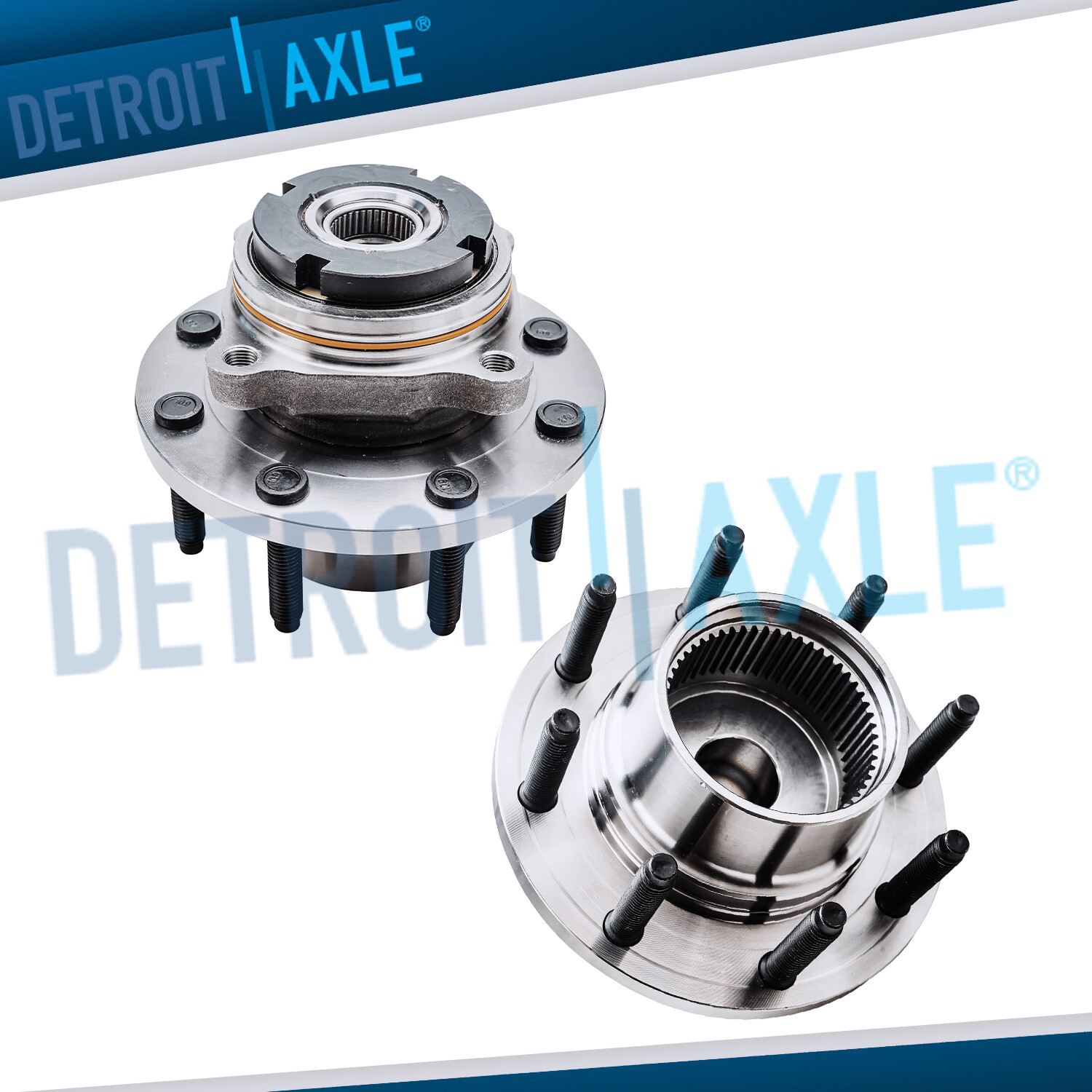 Pair Front Wheel Bearing Hubs Assembly for 1999 2000 2001 F-250 F-350 Super Duty