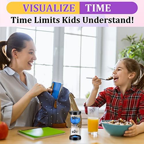 9 Pieces Sand Timer Colorful Hourglass Sand Clock Timer