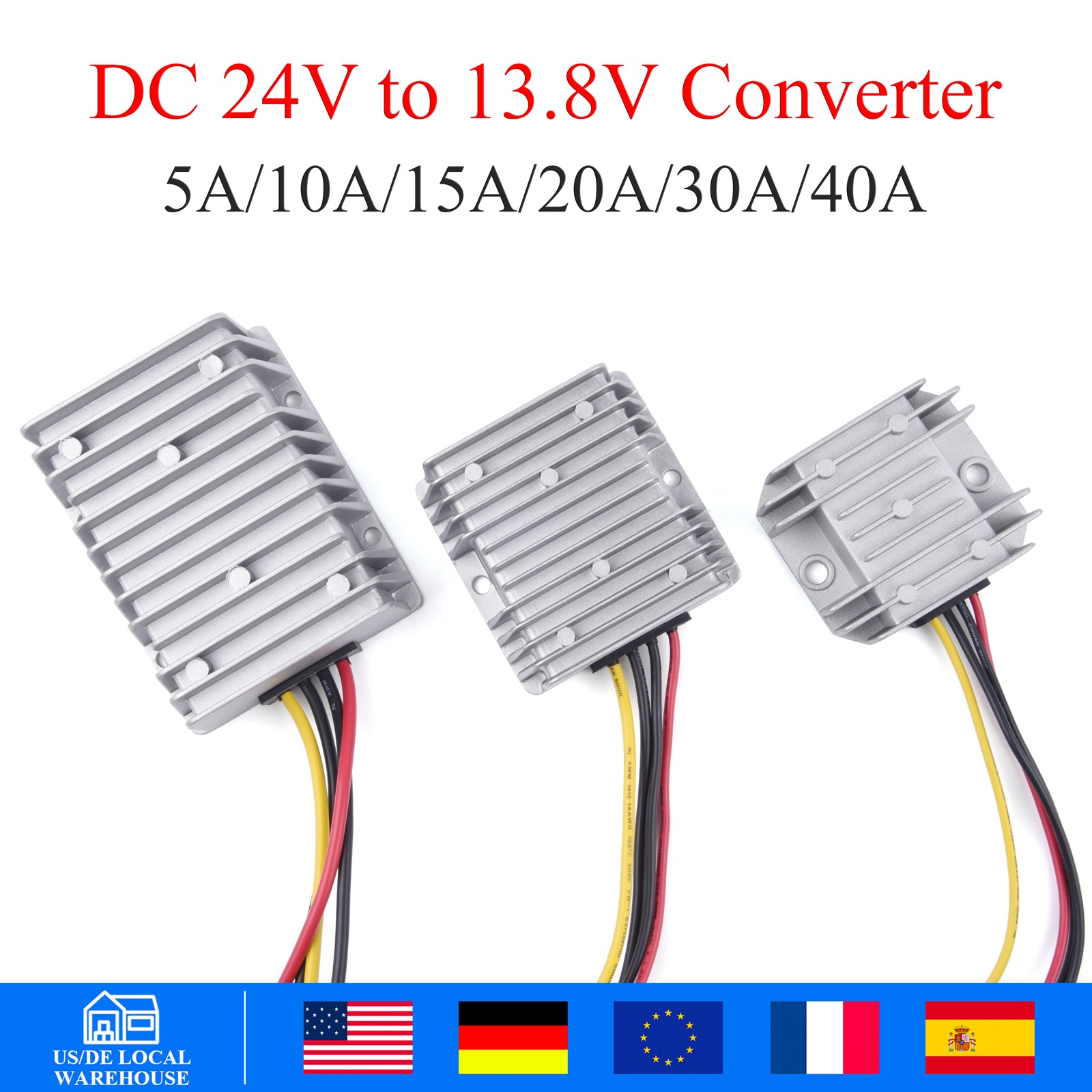 DC 24V to 13.8V Step Down Converter 5A Voltage Buck Regulator