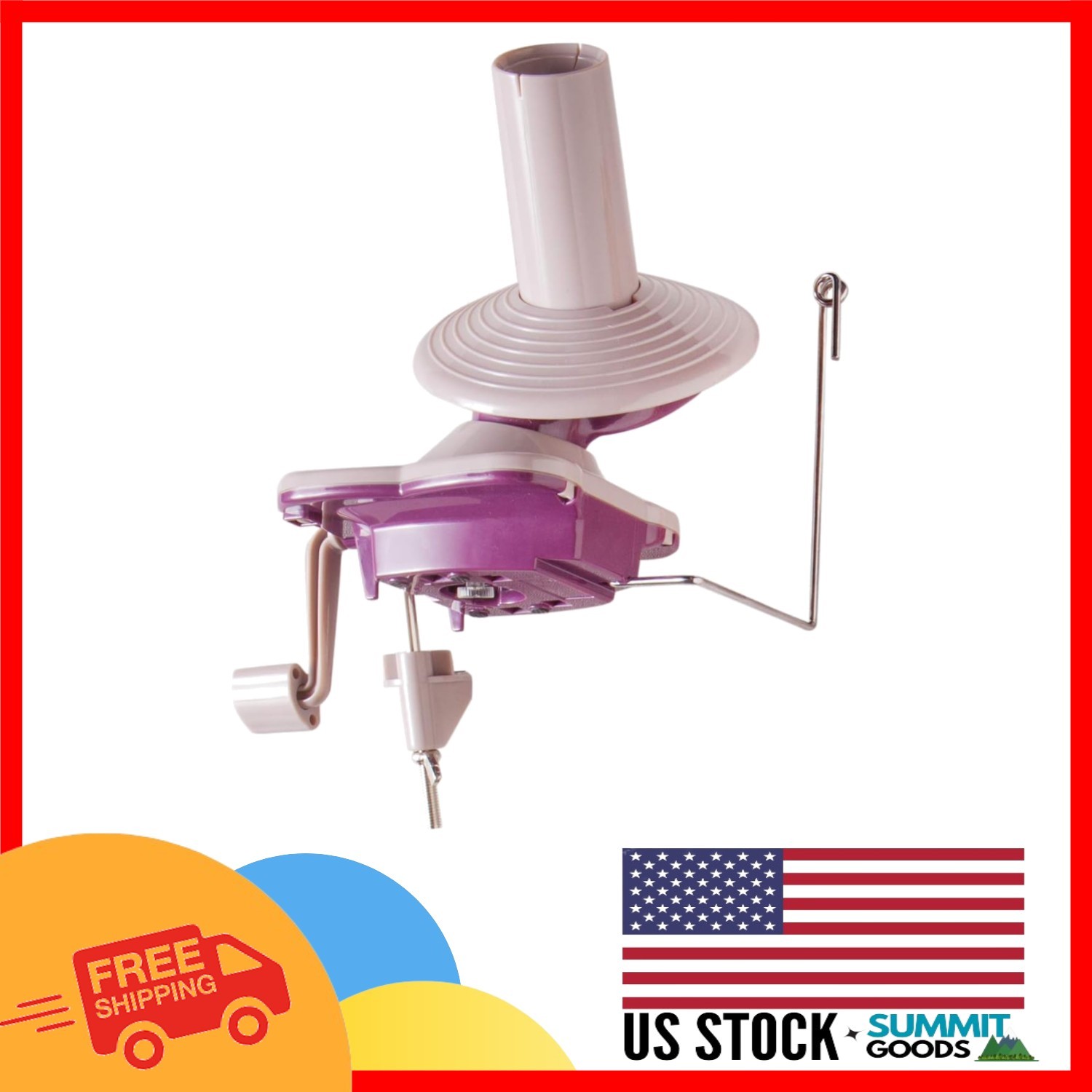 Lightweight Purple Yarn Ball Winder - Create Neat Pull Thread Balls Effortlessly