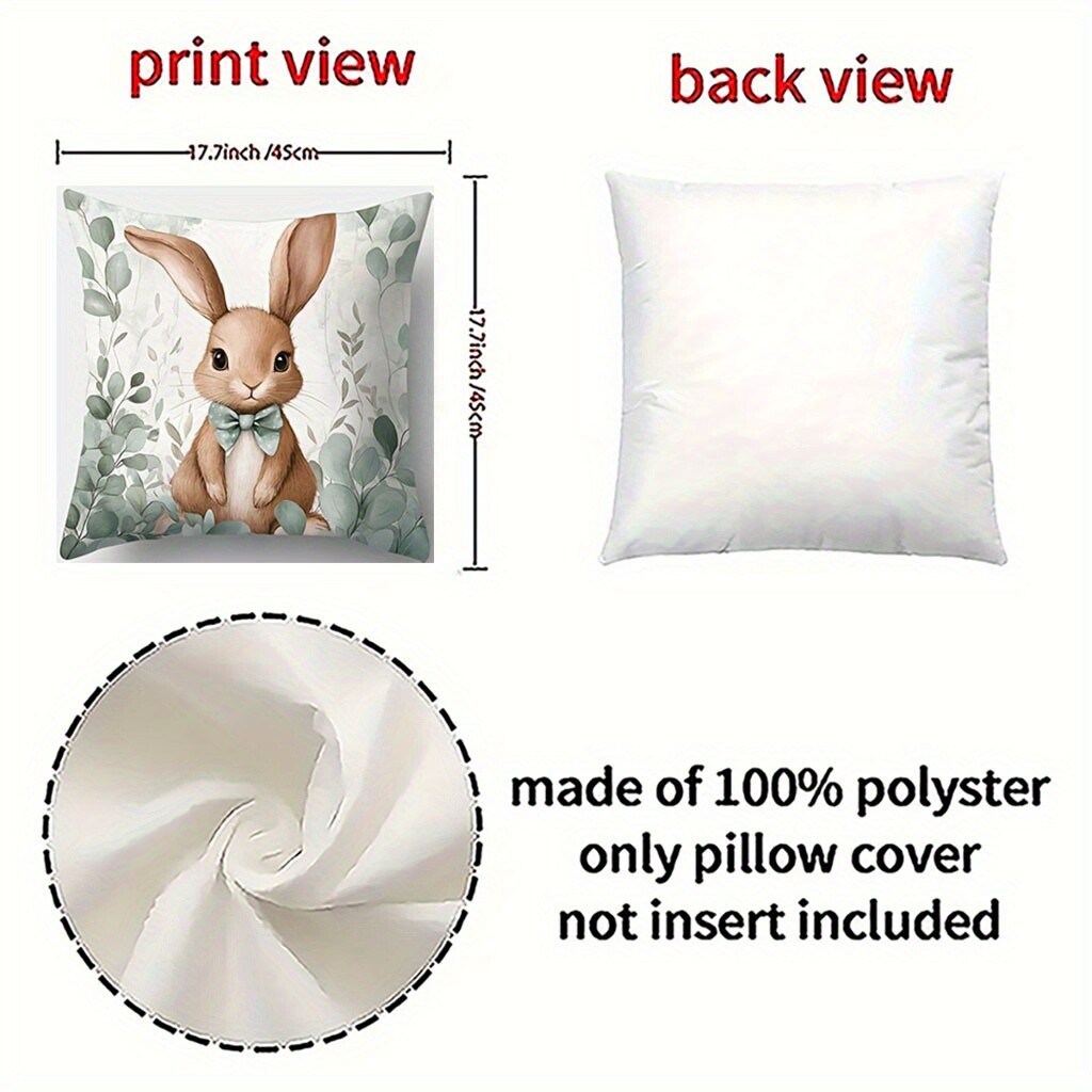 4-Piece Easter Theme Bunny Pillowcase Sofa Home Decor