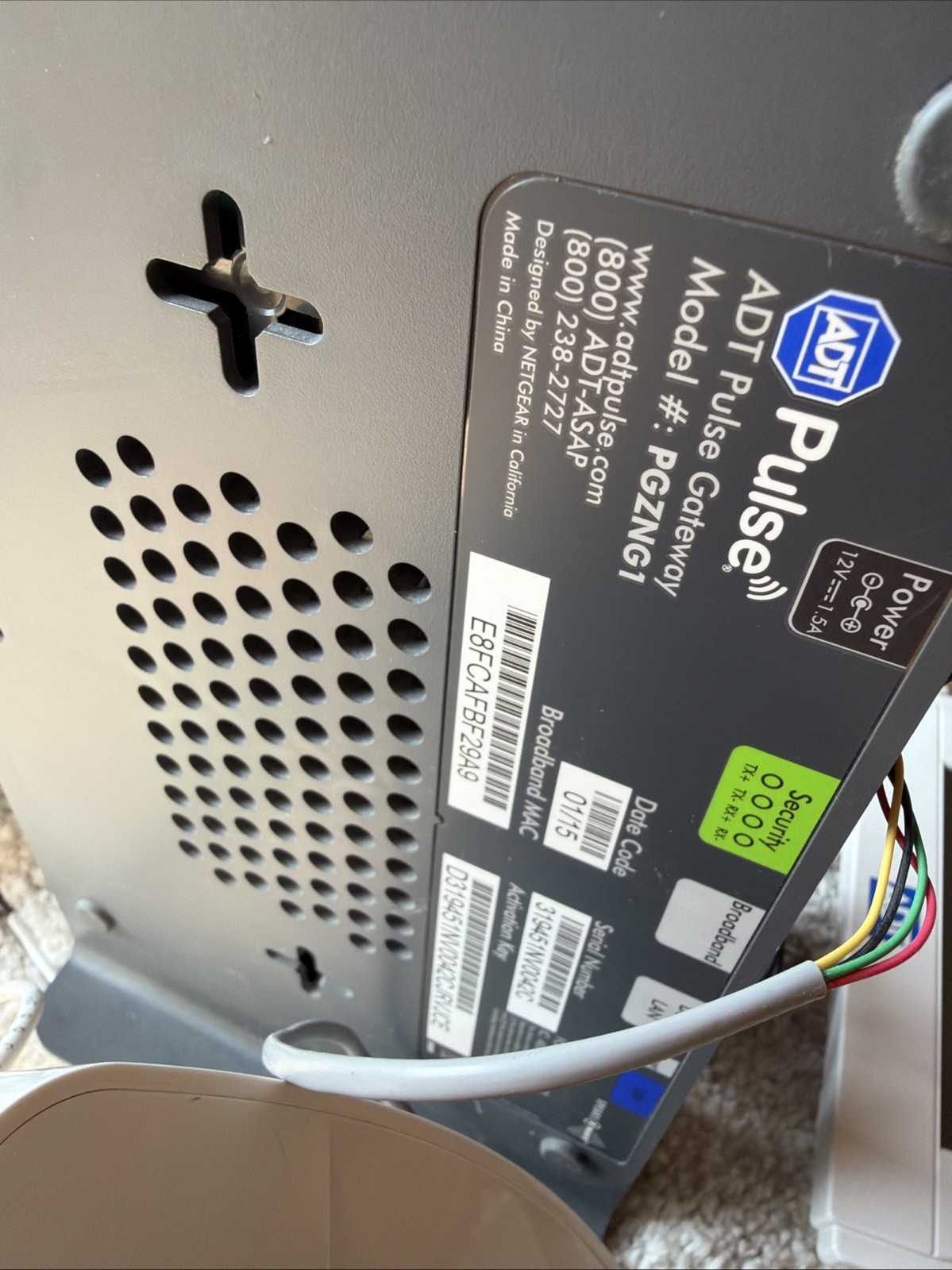 ADT Security Alarm System Bundle SCW9057G-433 Cannot Test Listed For Parts