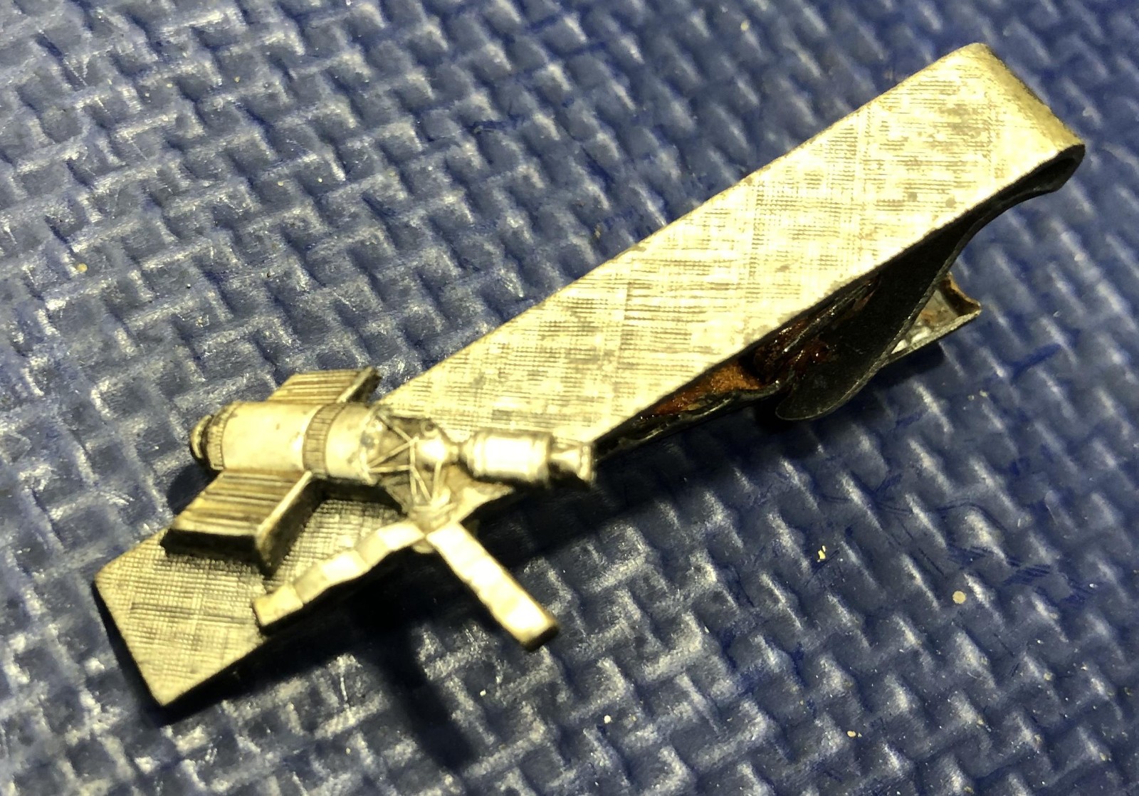 Tie Bar Clip Clasp Space Satellite vintage necktie telescope rocket