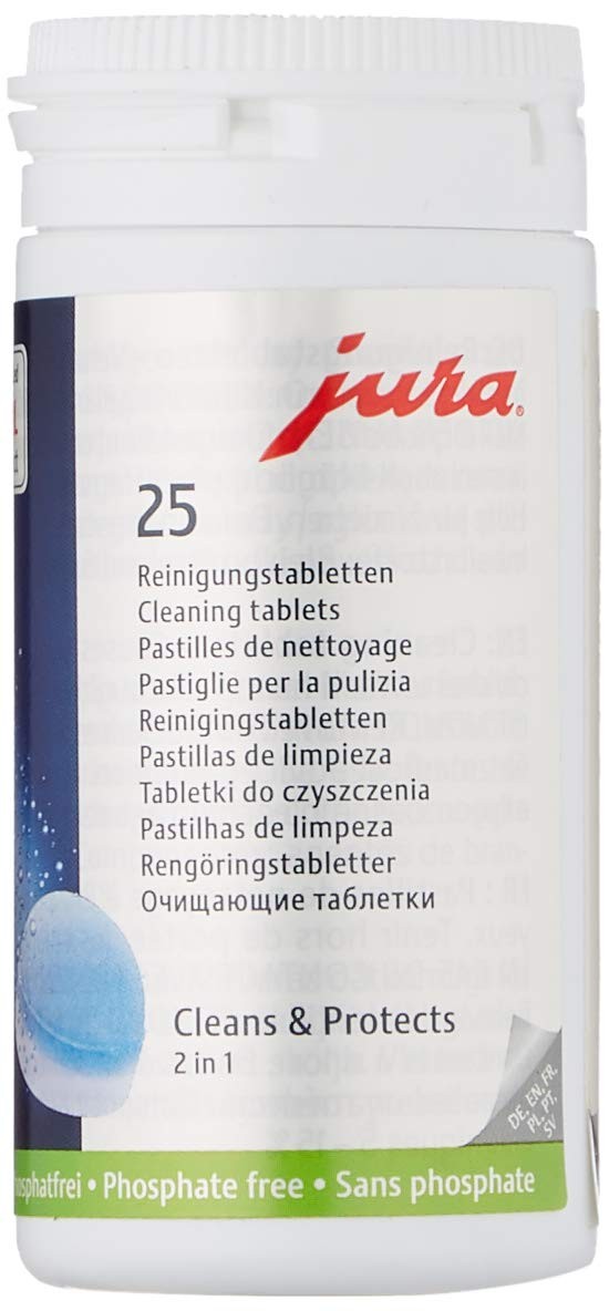 Jura 2-Phase Cleaning Tablets for Fully 25 Count (Pack of 1), White and Blue
