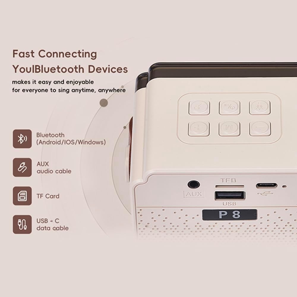 Lightweight Bluetooth Karaoke Machine with Fun Voice Effects - For All Ages