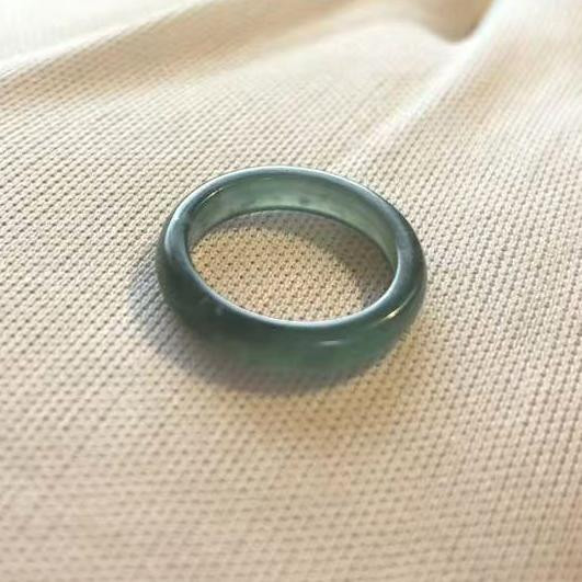Burmese Natural Green Jade Jadeite Small Toe Ring Band