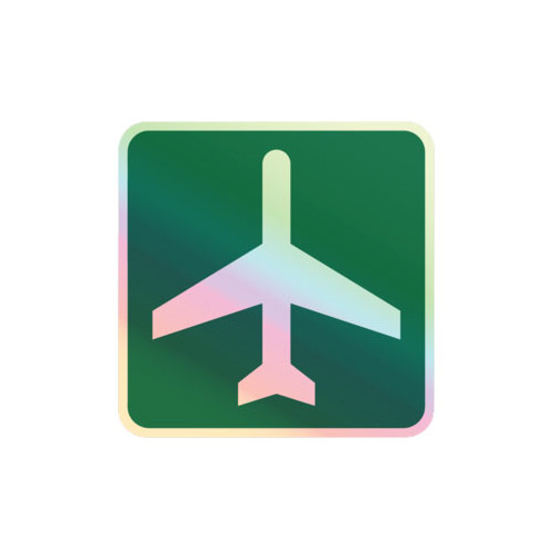 "Airport Ahead" Holographic Aviation Sticker