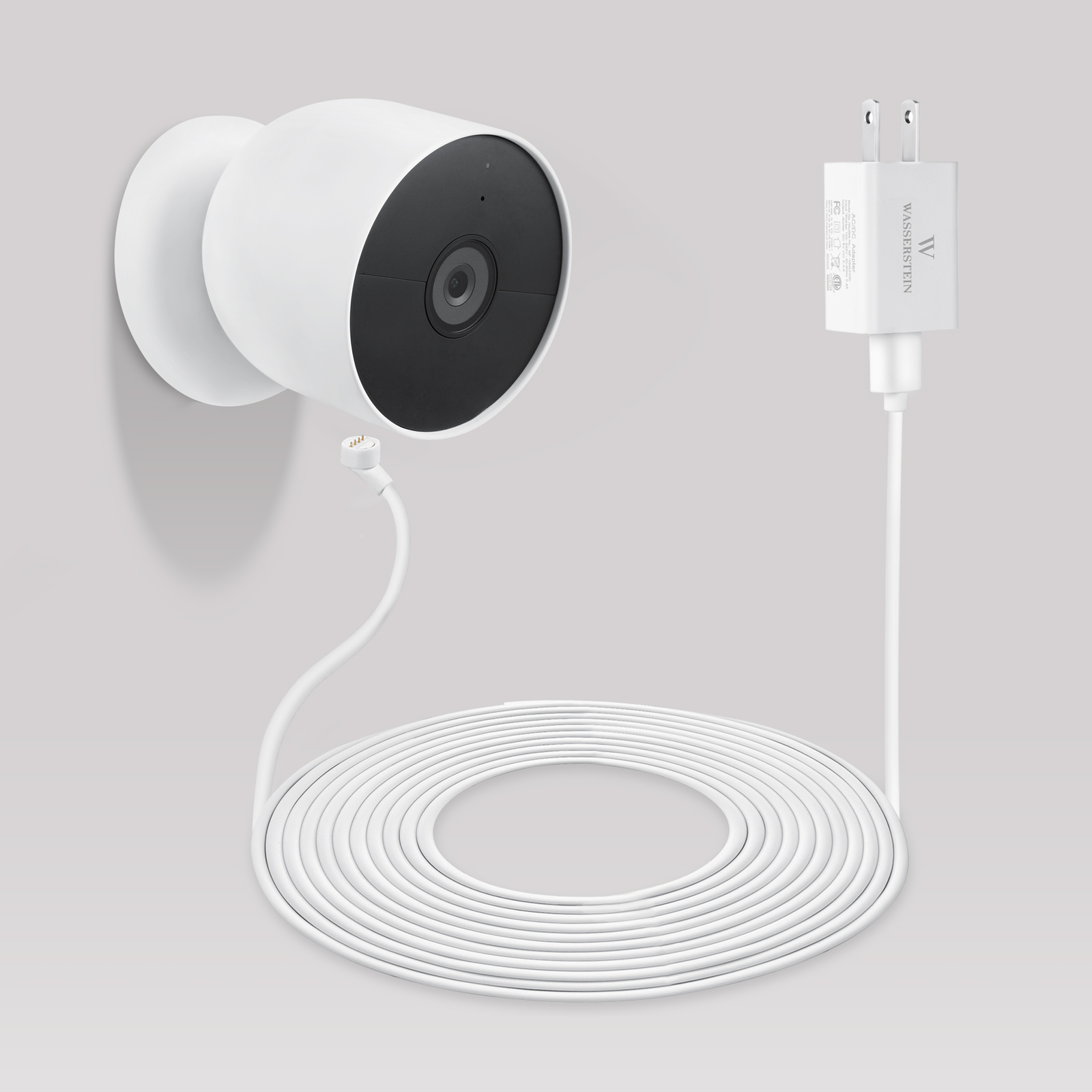 26 ft Pogo Pin Cable and Adapter for Google Nest Cam Outdoor or Indoor, Battery