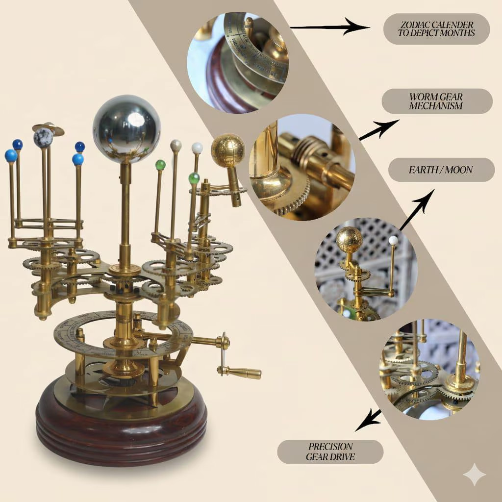 Orrery Solar System Model – Mechanical Steampunk Planetarium Display