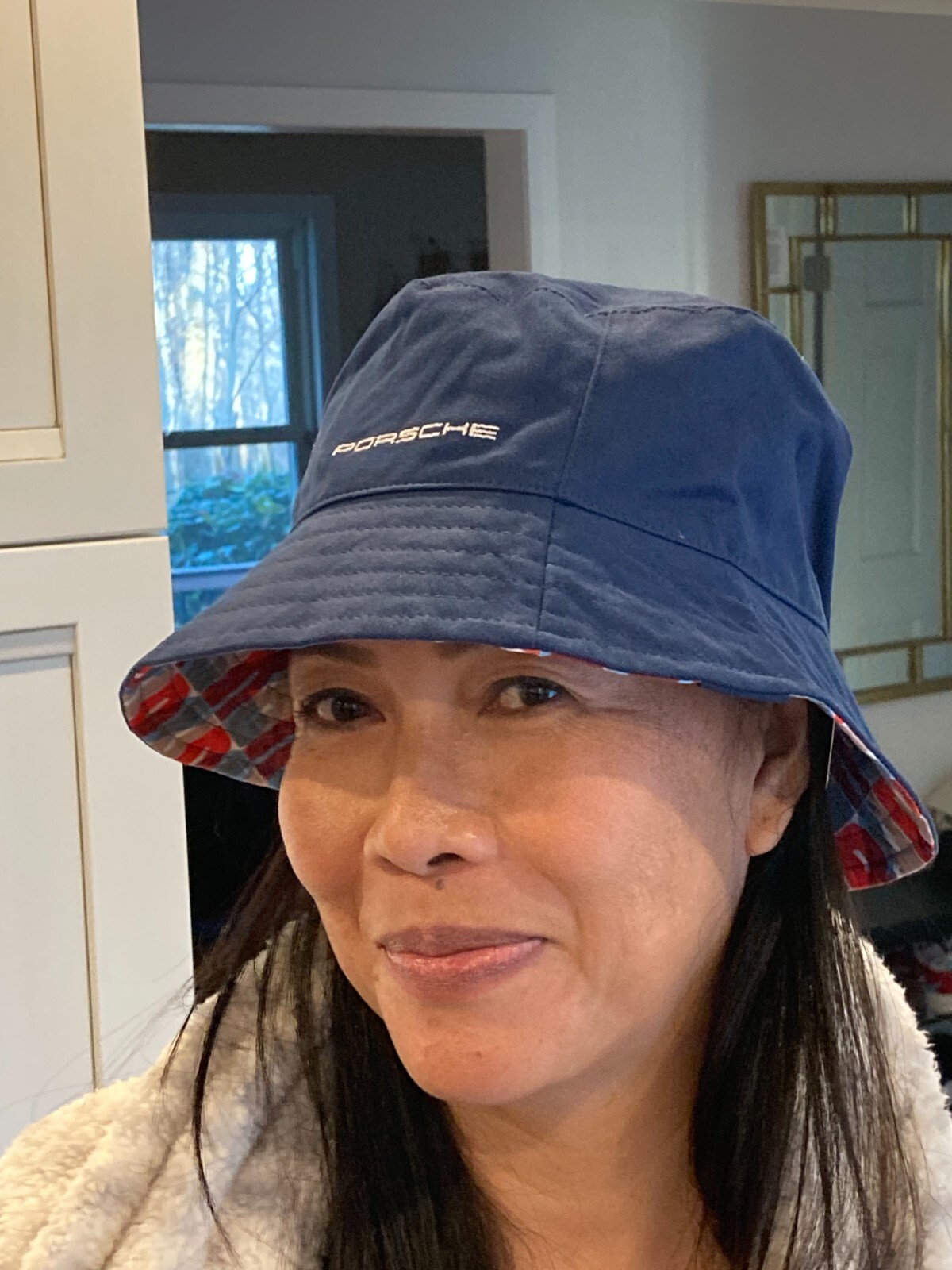 PORSCHE DESIGN RENNSPORT REUNION 7 BUCKET HAT W/EMBROIDERED PORSCHE LOGO IN BLUE