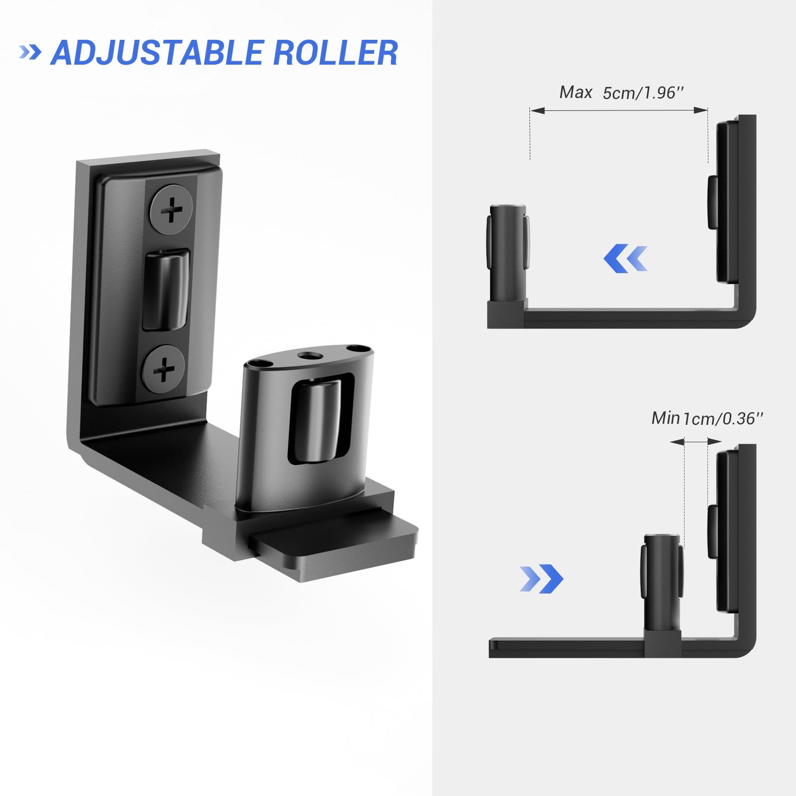 FLYVLIEG Sliding Barn Door Bottom Floor Guide,Adjustable U-Shaped Flat Black