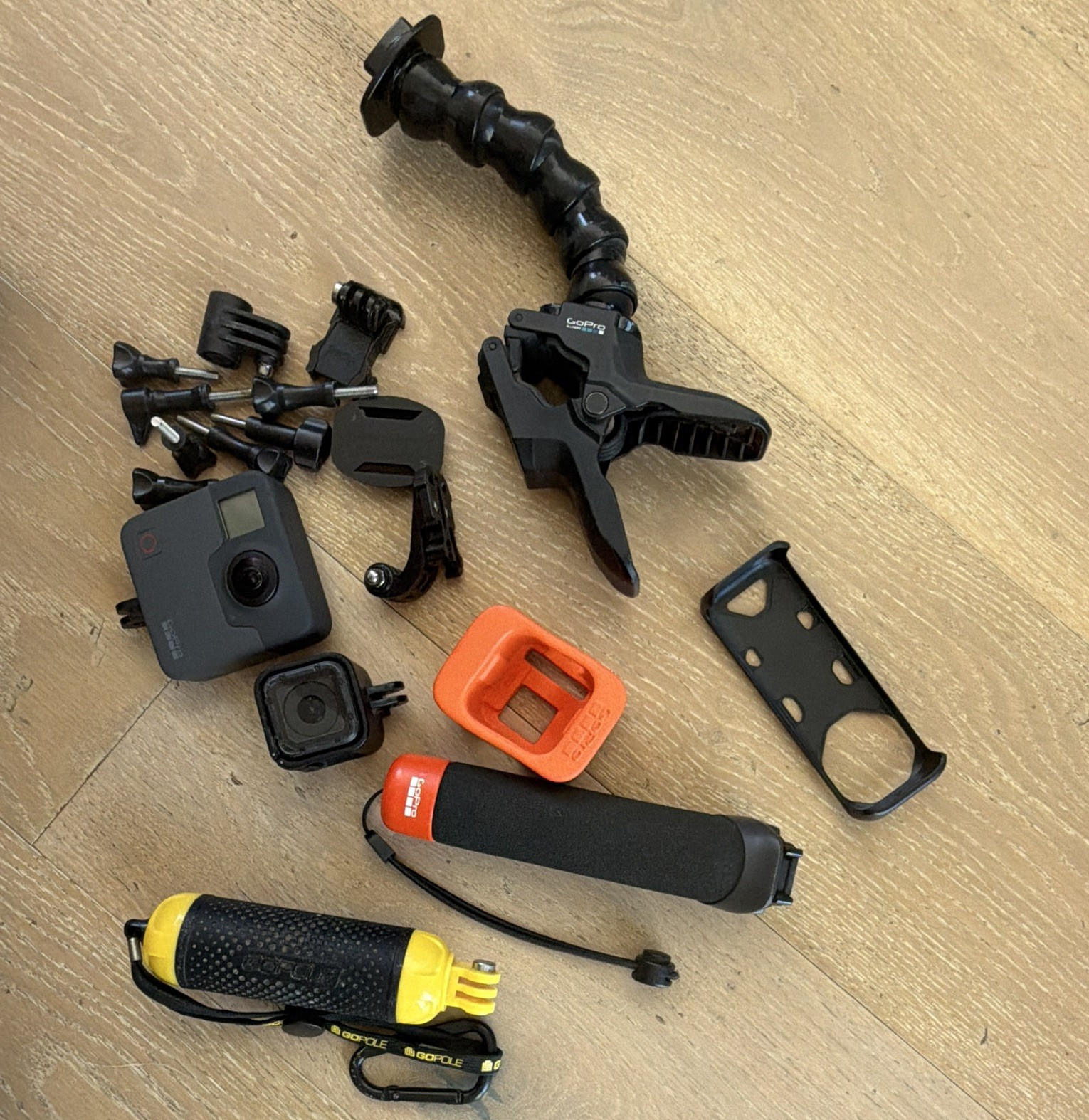 GoPro Fusion/HERO Session Bundle w/ Clamp Mount, Floaty, Hand Grip
