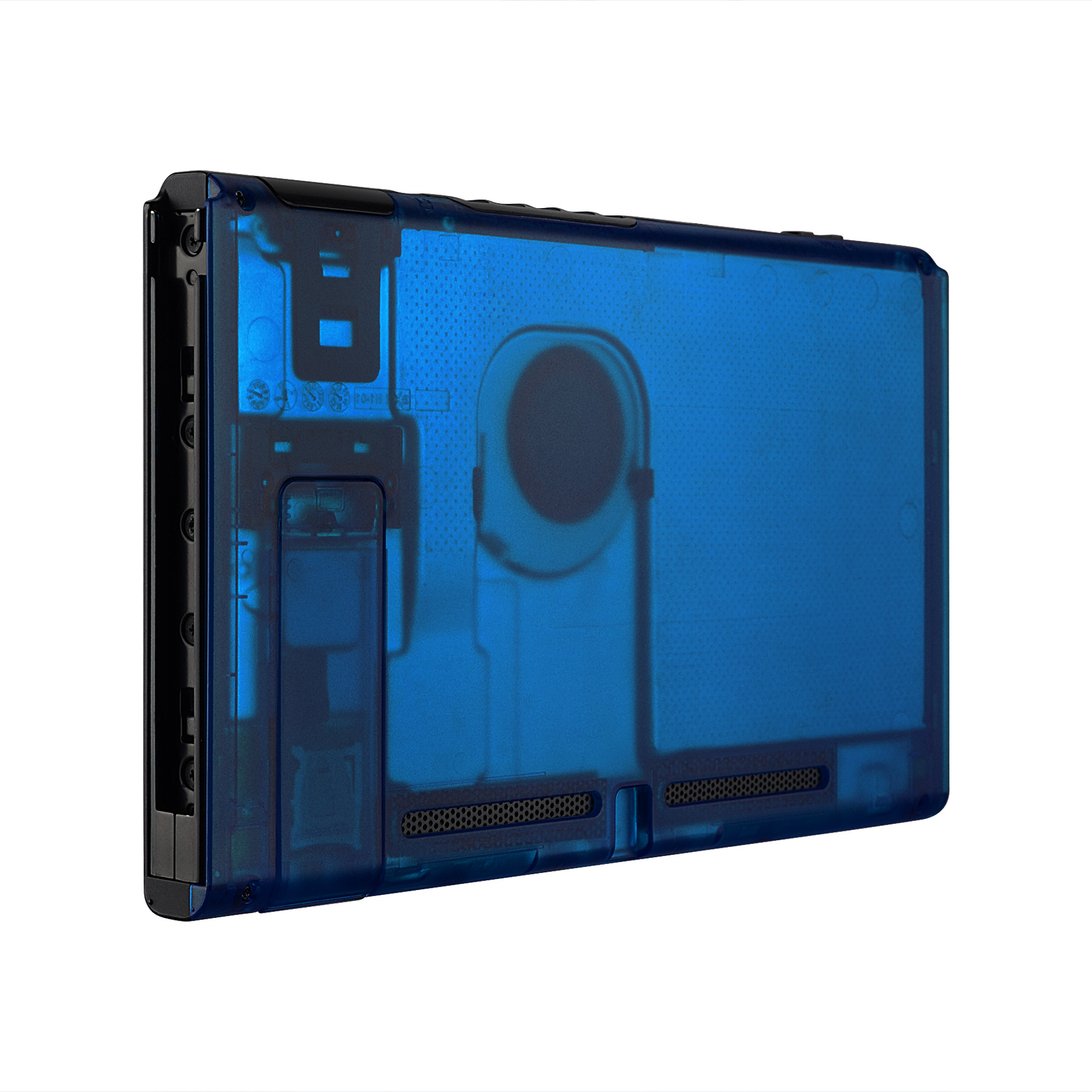 Console Back Plate Shell Case & Kickstand Clear Blue for Nintendo Switch Console