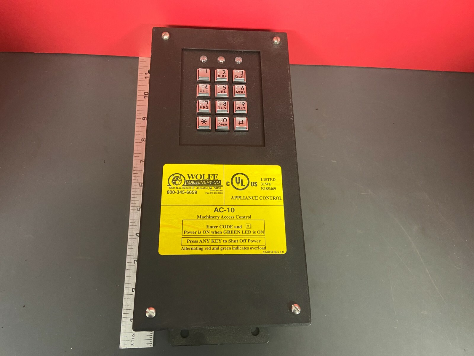 WOLFE MACHINERY CO AC-10- SECURITY ACCESS SYSTEM, 110VAC