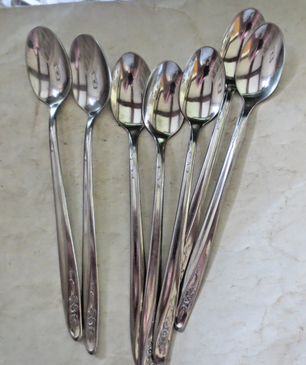 Vtg Oneida Thor MIDSUMMER lot of 7 Ice Tea Spoons