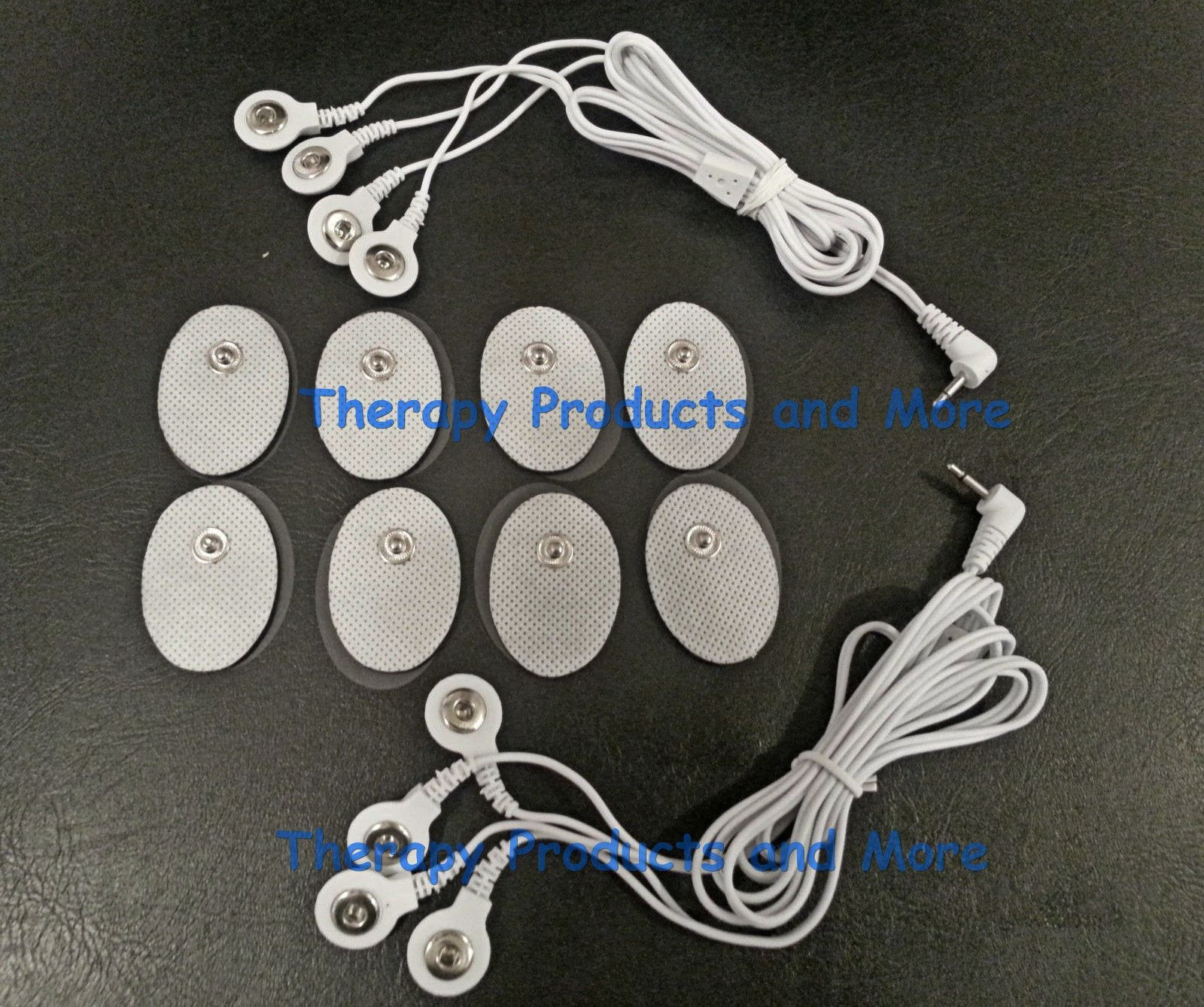2 ELECTRODE LEAD WIRE 4-WAY CABLES(2.5mm Plug) +8 PADS FOR PINOOK MASSAGER TENS