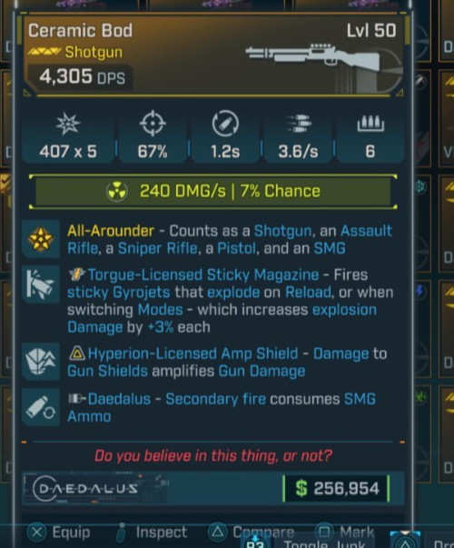 🔥Borderlands 4 [PS5/XBOX/PC] Daed Ceramic BOD Torque Full Ele Set SMG LVL 50 x6