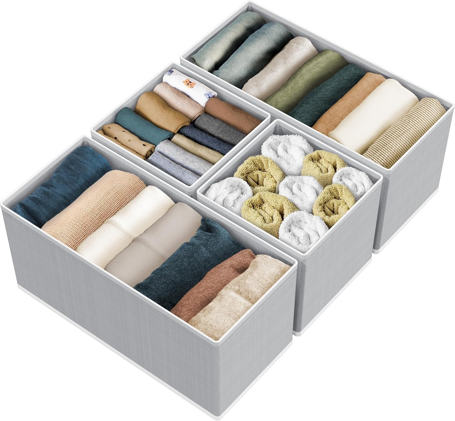 Multi-Compartment Gray Drawer Organizers for Comfortable Lingerie Storage