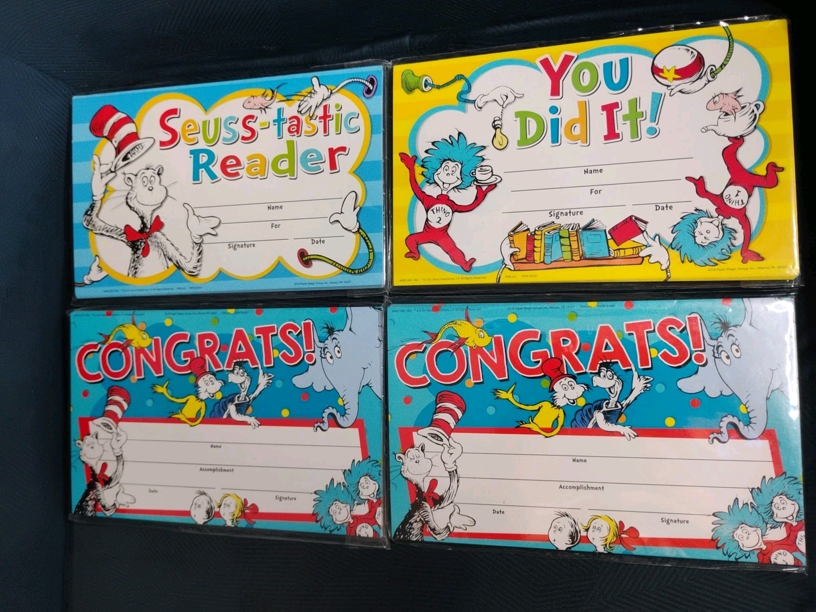 DR. SEUSS 18 PIECE RECOGNITION AWARDS - LOT OF 4 - Factory Sealed!