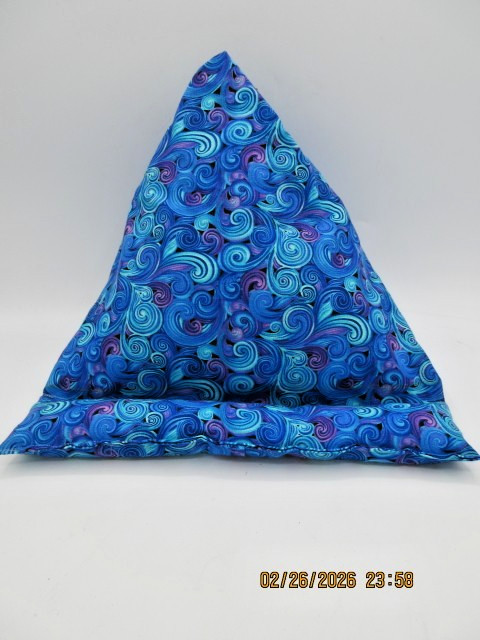 Original Home Made Ipad Lap Holder Blue Purple & Turquoise Swirl Material Design