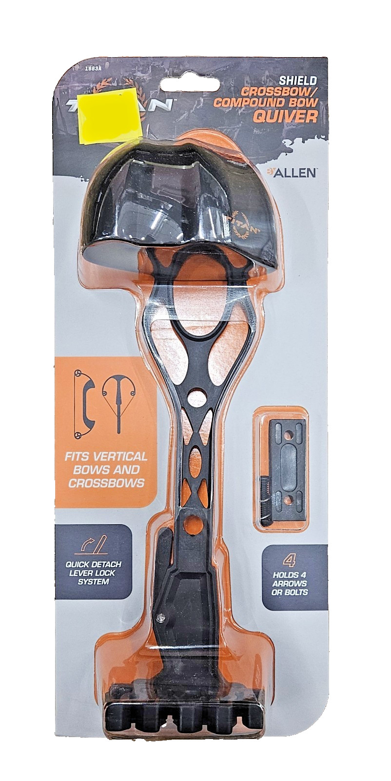 Titan Allen Compact Shield Vertical & Crossbow Arrow Quiver Holds 4 Arrows 🆕