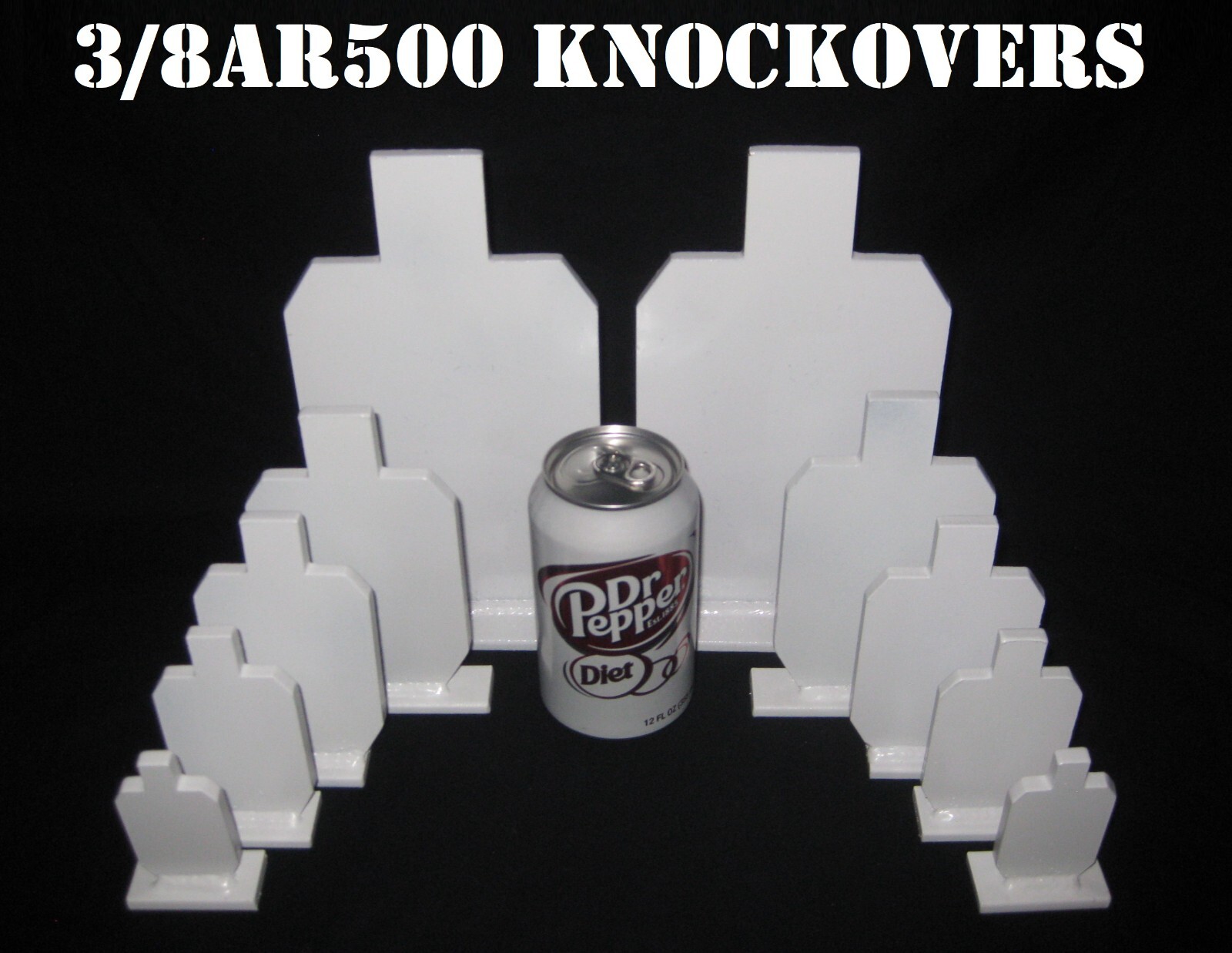 10pc IDPA/IPSC Steel Shooting Range Knock-over Targets - AR500 Metal Knock-down