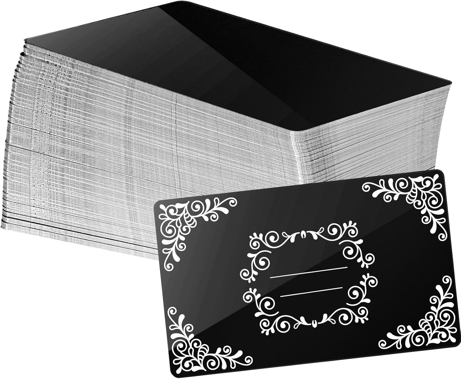 100 Pcs Metal Engraving Blanks Aluminum Sheet Laser Engraving Business Card Mult