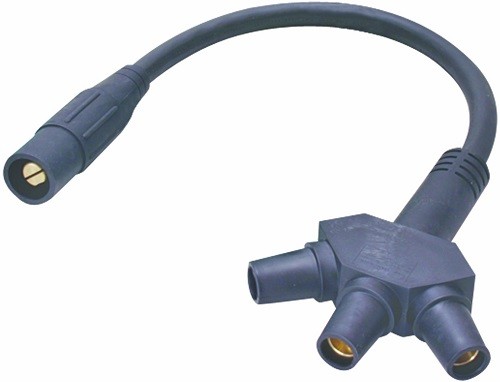 CA3FST-A CLS Cam Type, Assembled Adapters Soft 3Fer, (M-F-F-F), Black (A)