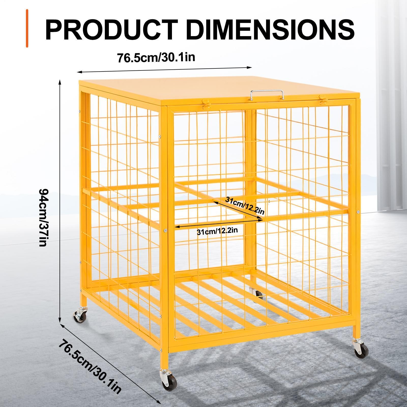 Horizontal Cylinder Storage Cabinet 4x33lb Capacity Propane Storage Cage